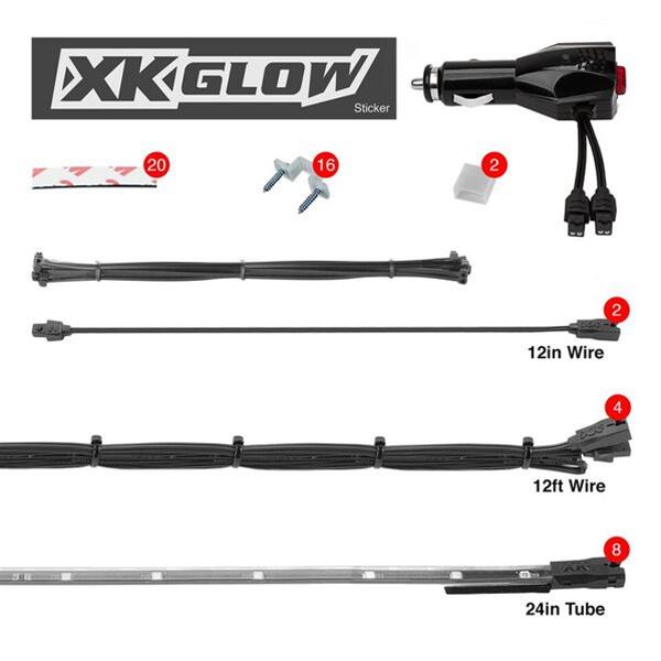 XK Glow LED Undercar Light Kits XK041002-A Accent Lights, Kit, Amber, Waterproof, Eight Lights, Kit thumbnail 5