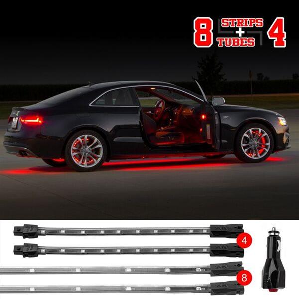XK Glow LED Undercar Light Kits XK041005-G Green - 8x24-in. Tube + 4x8-in. Strip Single Color XKGLOW UnderglowLED Accent Car/Truck Kit thumbnail 6