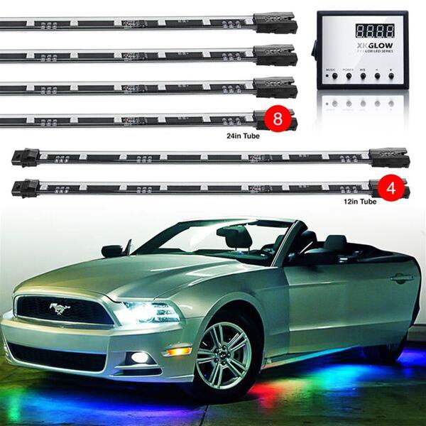 XK Glow Remote Control LED Undercar Light Kits XK041007 Accent Lights, Kit, Multicolor, Waterproof, Wireless Key Fob, Kit thumbnail 3