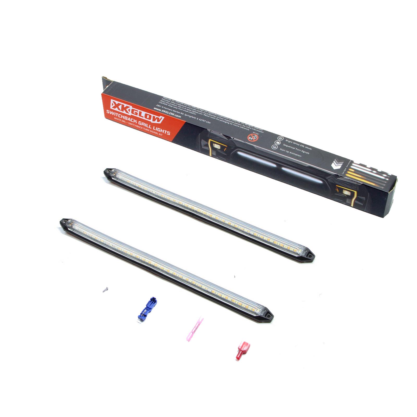 XK Glow Grille Light Inserts XK041029-11 11" Switchback Grill Lights with Start-up Animation & Sequential Turn Signals