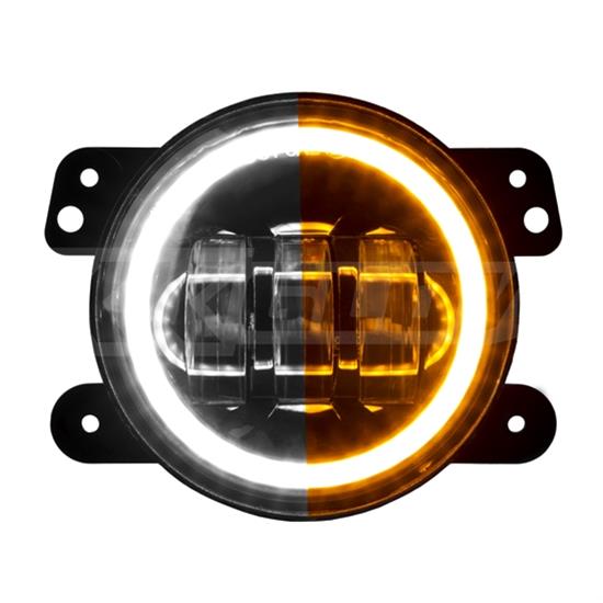 XK Glow LED Fog Light Kits XK042006 Auxiliary Lights, Two Lights, Round, White/Amber Bulb, Clear Lens, 10-30 V, Black Housing, 4 in. Diameter, Jeep, Kit thumbnail 4