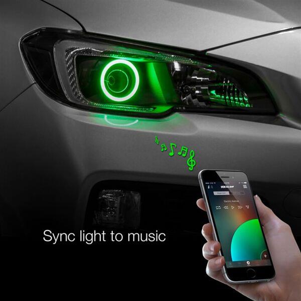 XK Glow XKchrome LED RGB Switchback Halo Kits with Smartphone App XK042008-100 Kit, Halo, App, RBG, LED, 100mm, Universal, Kit thumbnail 6
