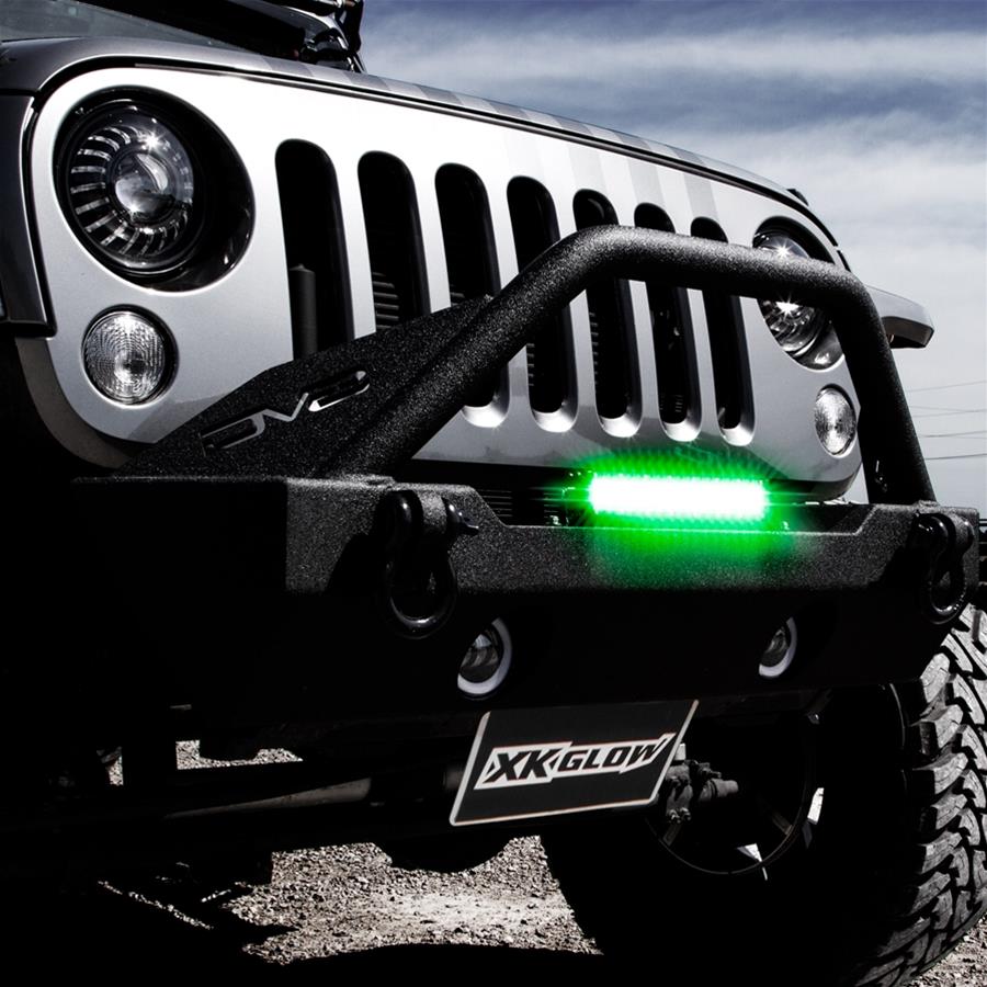 XK Glow Razor 2,700 Lumens 10 Inch LED Light Bar XK063010 Auxiliary Light, 2-in-1 Bar, Spot/Flood Style, LED, White/Green, Rectangular, Clear Lens, 12-24 V, Black Housing, in. Length, Each thumbnail 4