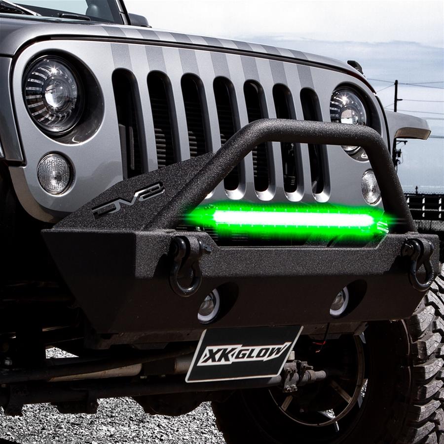 XK Glow Razor 5,400 Lumens 20 Inch LED Light Bar XK063020 Auxiliary Light, 2-in-1 Bar, Spot/Flood Style, LED, White/Green, Rectangular, Clear Lens, 12-24 V, Black Housing, in. Length, Each thumbnail 5