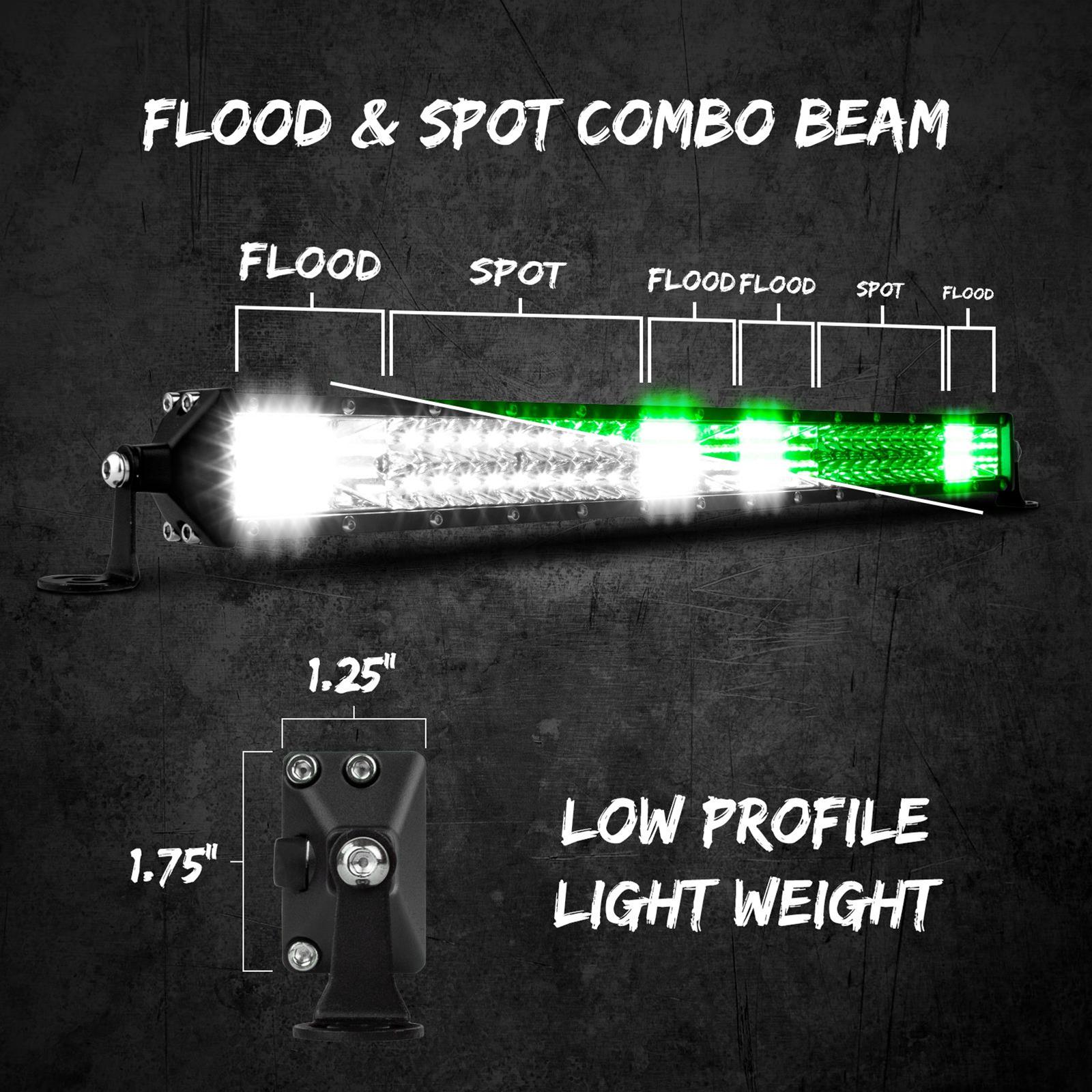 XK Glow Light Bars, Pods and Fog Lights XK063030 30" 2-in-1 LED Bar w/ White Hunting Green Flood Spot Work w/ Free Wiring Harness 3 Year Warranty thumbnail 5