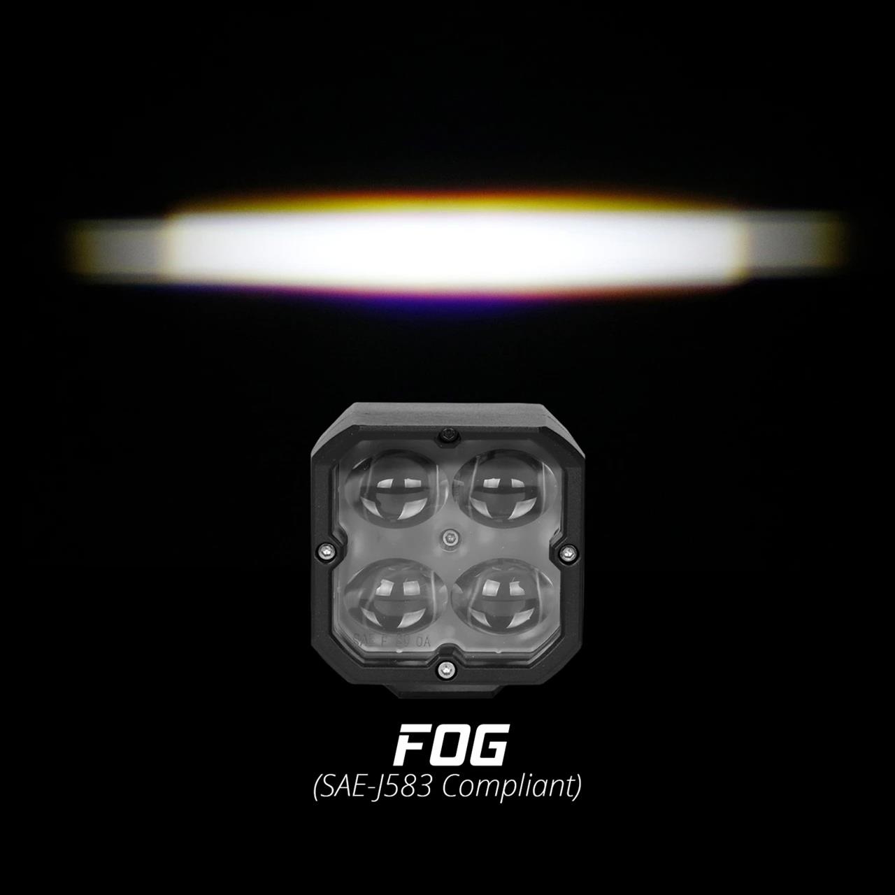 XK Glow C3 Cube Lights XK065001-FO XKchrome 20w LED Light with RGB Accent Light - Fog Beam thumbnail 2