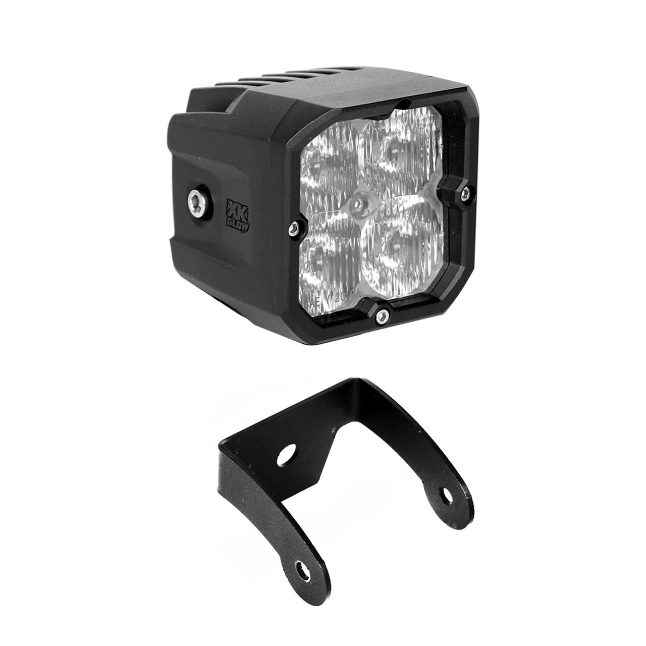 XK Glow C3 Cube Lights XK065001-FO XKchrome 20w LED Light with RGB Accent Light - Fog Beam