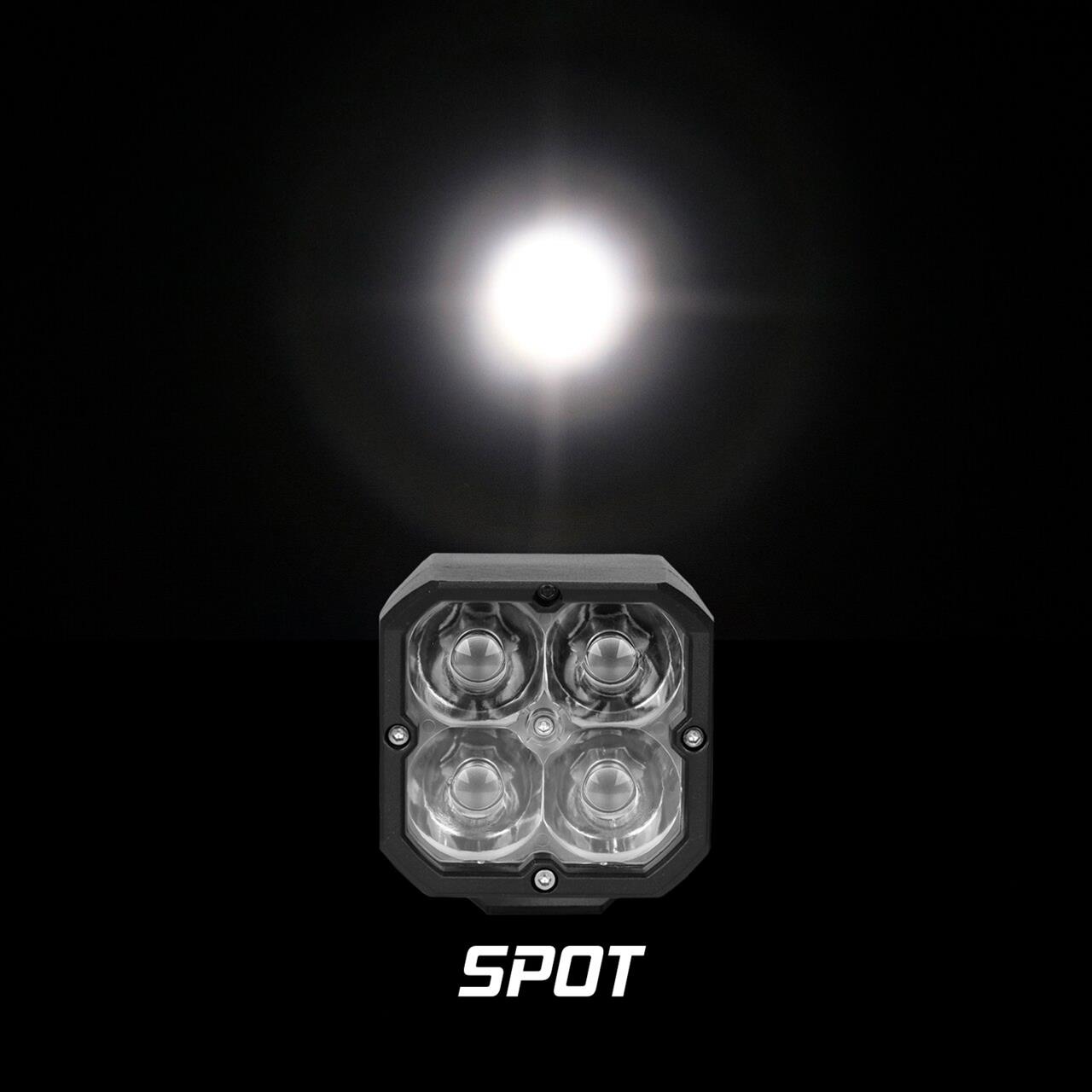 XK Glow C3 Cube Lights XK065001-S XKchrome 20w LED Light with RGB Accent Light - Spot Beam thumbnail 2