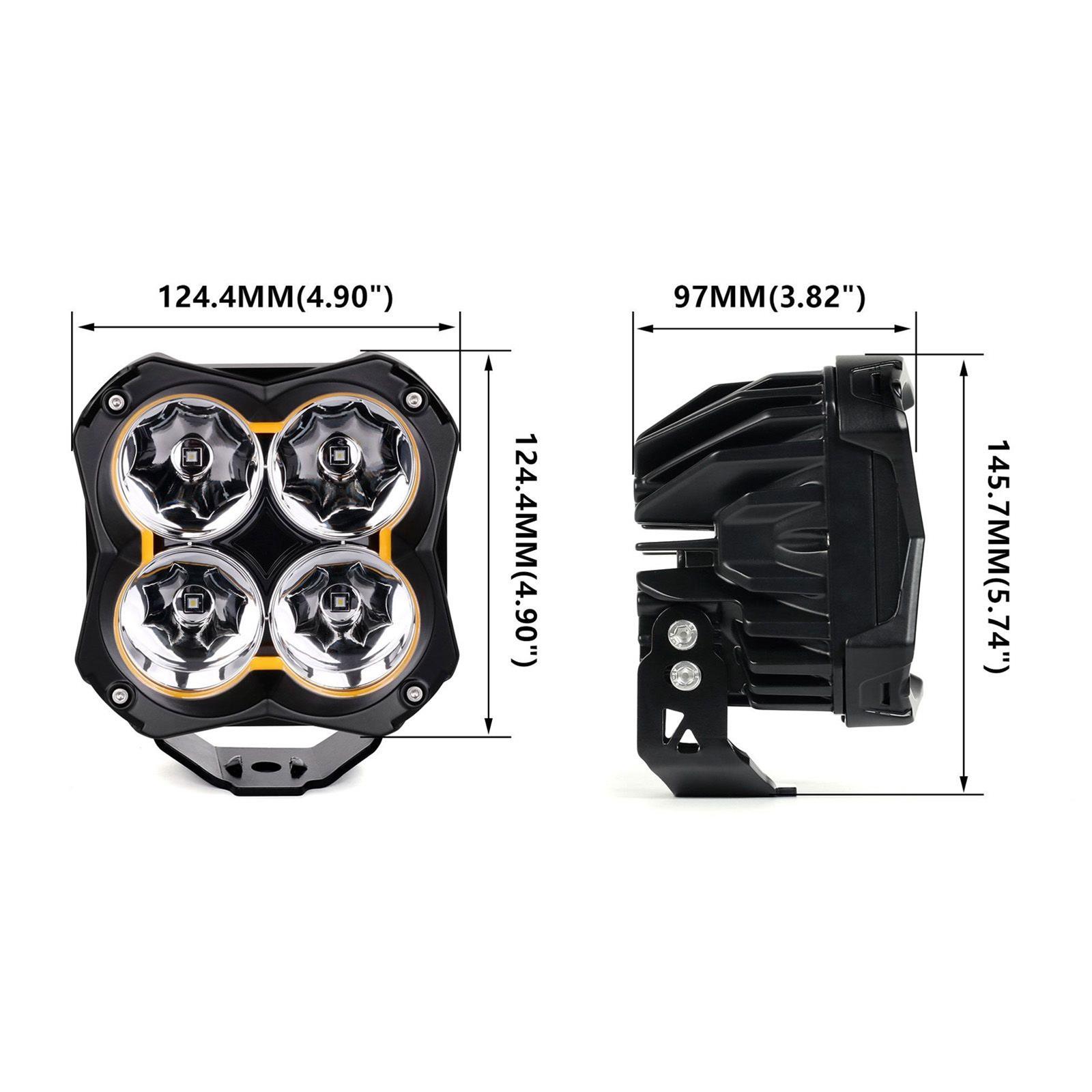 XK Glow Light Bars, Pods and Fog Lights XK067005-KIT 2pc 5in Spot Beam Offroad Cube thumbnail 2