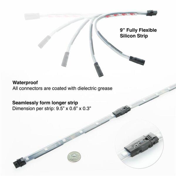 XK Glow Boat LED Accent Kits XK074011 4x 36-in. Strips + 4x10-in. Flex Strips2 Million Color XKGLOW Light Marine/Boat Kit thumbnail 2
