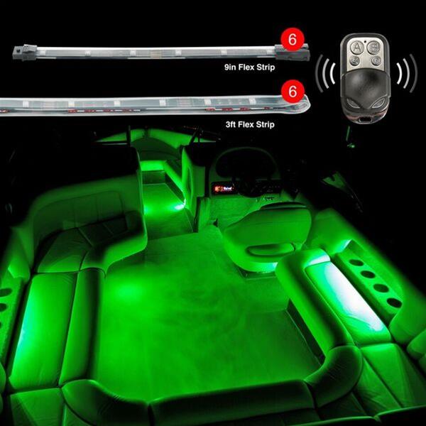 XK Glow Boat LED Accent Kits XK074012 6x36-in. Strips + 6x 10-in. Flex Strips 2 Million Color XKGLOW Light Marine/Boat Kit thumbnail 2