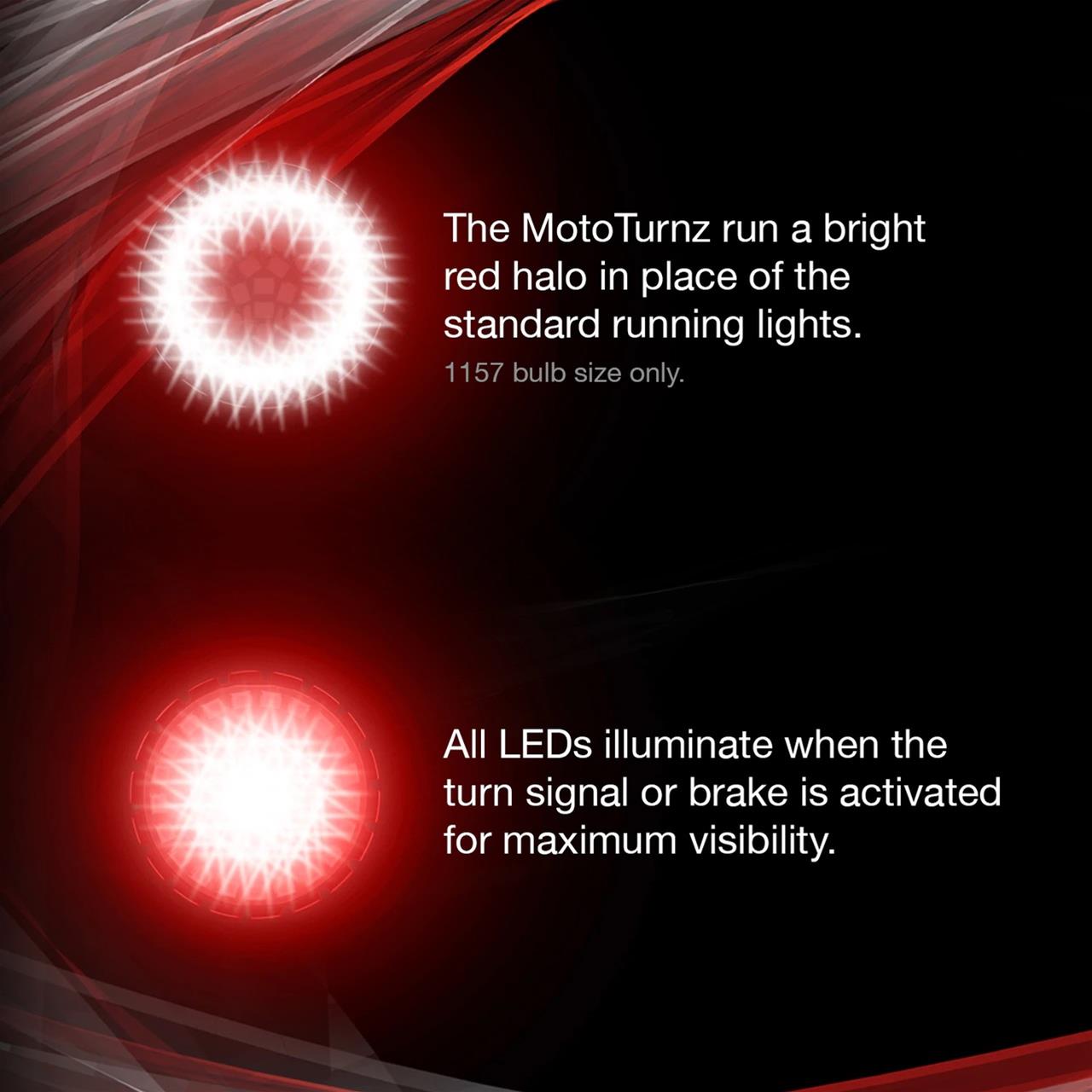 XK Glow Motorcycle LED Turn Signals XK1156B-R-S Rear Signal Kit - 1156 Bullet Style Smoked Lenses thumbnail 3