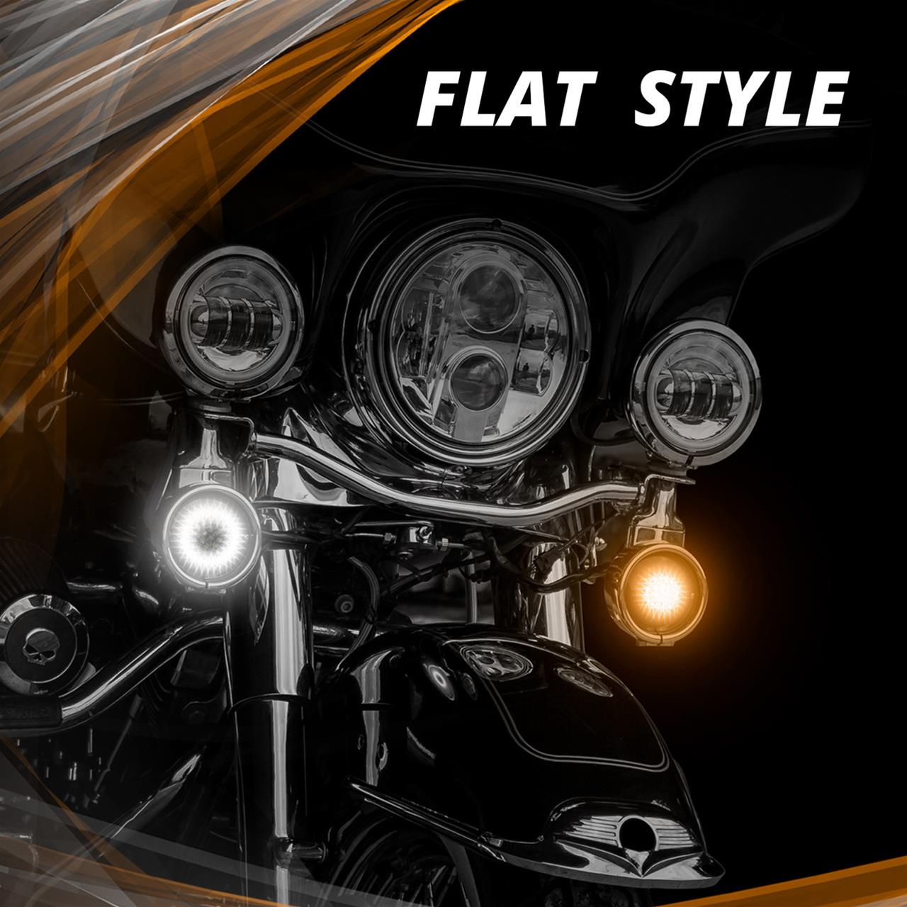 XK Glow Motorcycle LED Turn Signals XK1157F-WA-C Front Signal Kit - Flat Style Clear Lenses thumbnail 3