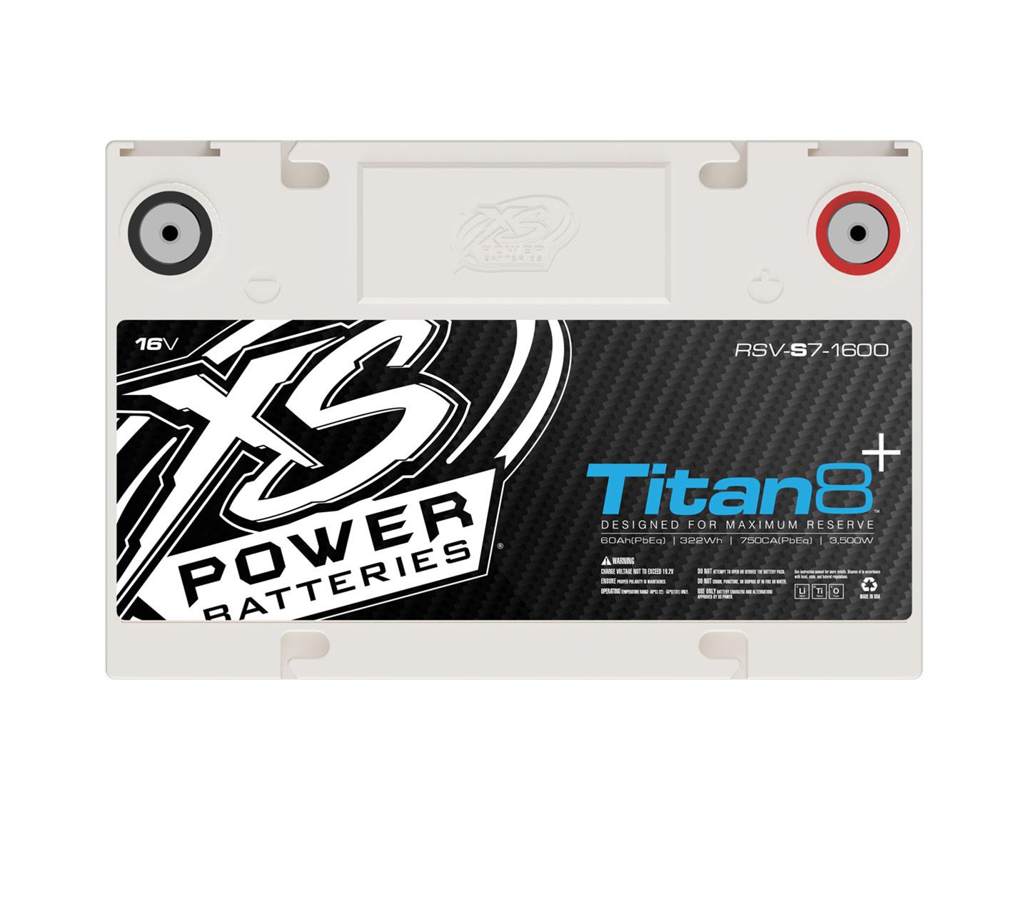 XS Power RSV Titan8 Lithium Batteries RSV-S7-1600 Battery, Titan8, Lithium, BCI Group 34, 16 Volt, 3,500 Watts, 1,000 Max Amps, 322 Energy Watts, 10.24 in. L, 7.16 in. H, 6.89 in. W, 12 lbs., Each thumbnail 3