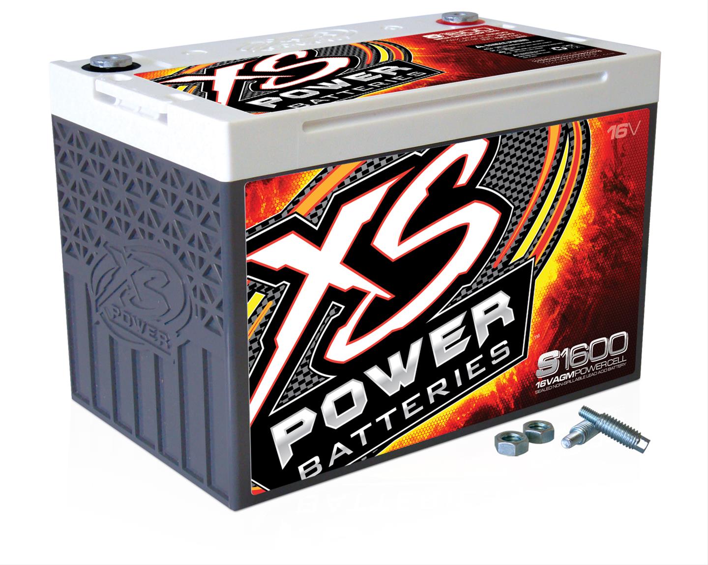 XS Power AGM Batteries S1600 Battery, 16 V, AGM, 520 Cranking Amps at 32 Degrees F, Top Post, 10.24 in. Length, 6.75 in. Width, 7.2 in. Height, Each thumbnail 3