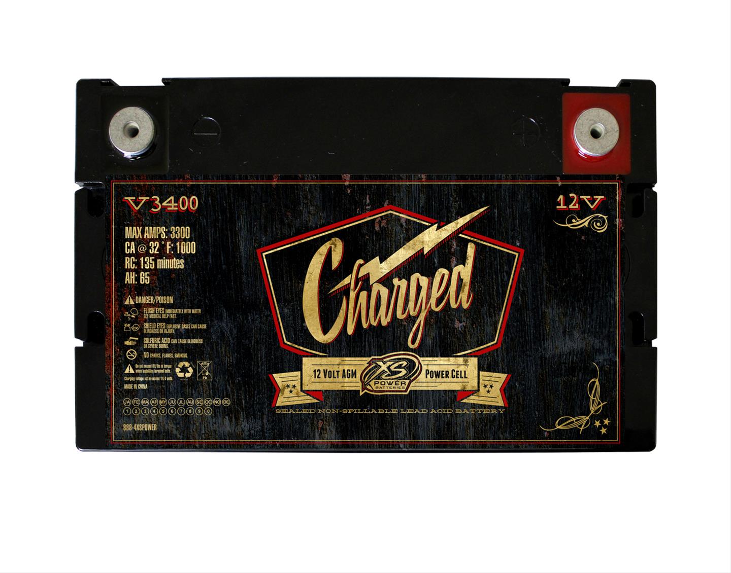 XS Power Retro Style AGM Battery 34 Group 12V XS Power Retro Style AGM Battery 34 Group 12V