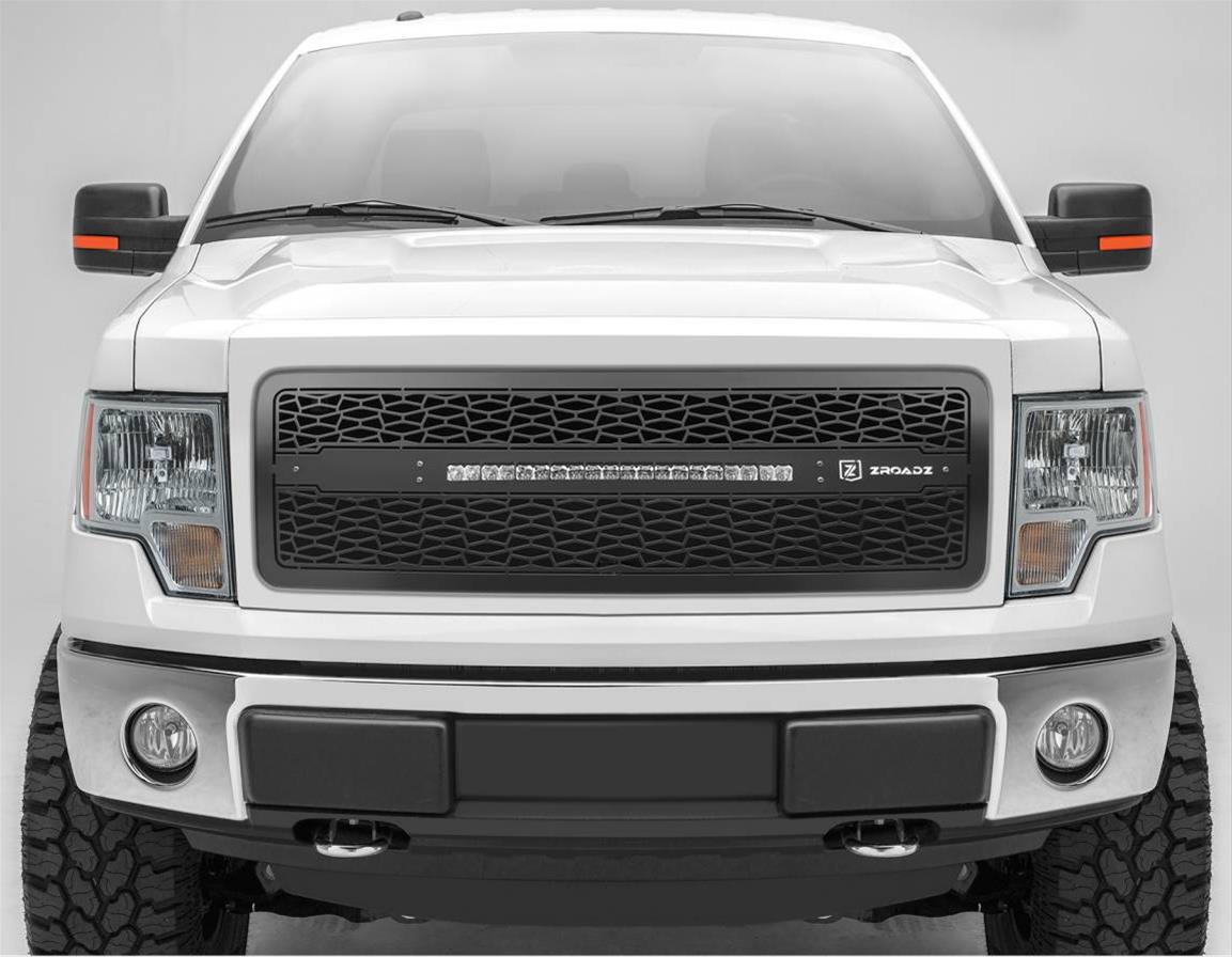 ZROADZ LED Grilles Z315721 Grille F150 w 20 In Bar, Black Powder Coated Mild Steel, Includes Wiring Harness