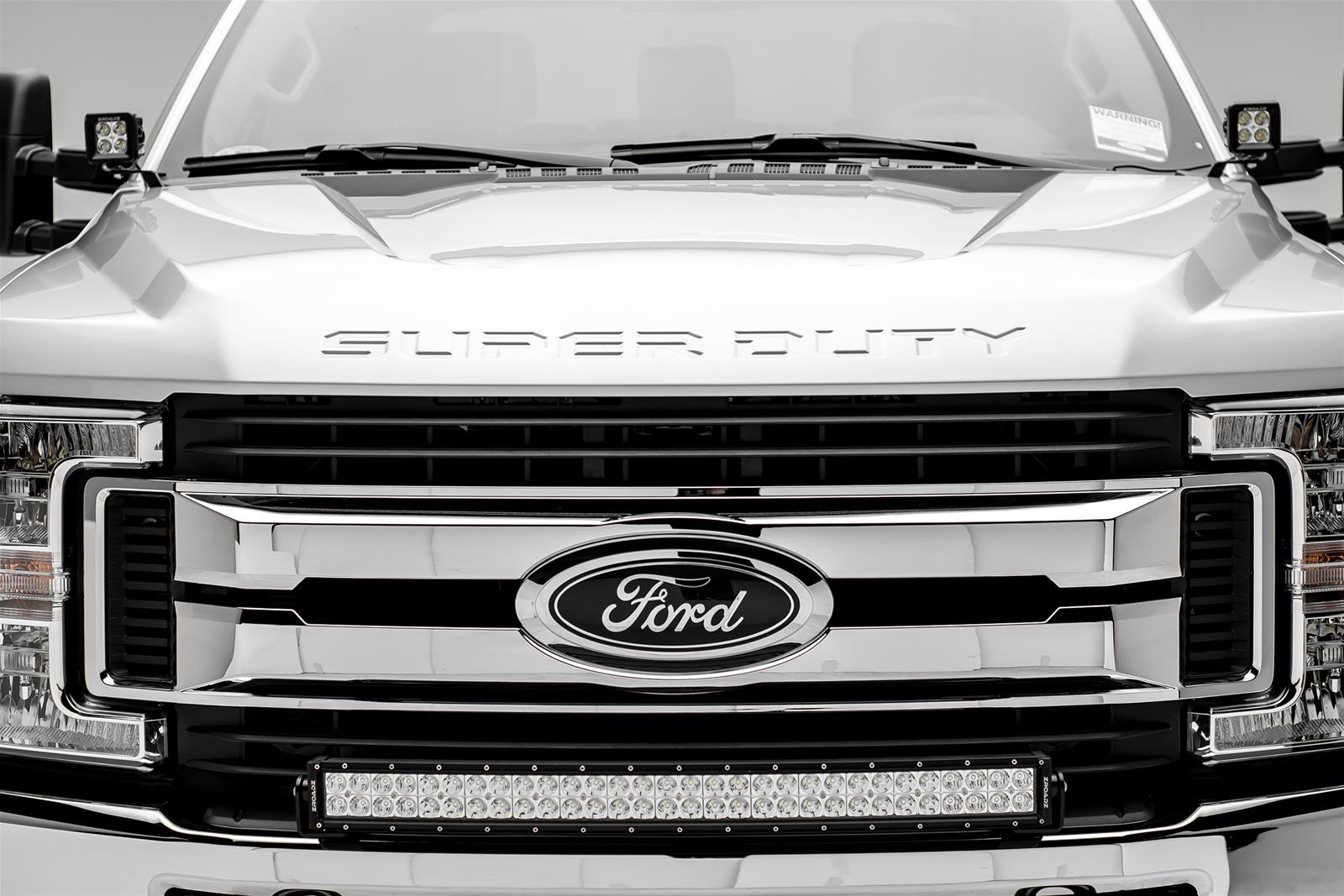 ZROADZ Front Bumper Top LED Light Kits Z325472-KIT 2017-Ford Super Duty F-250-350 Bar Kit - Includes 30" Curved Zroadz light