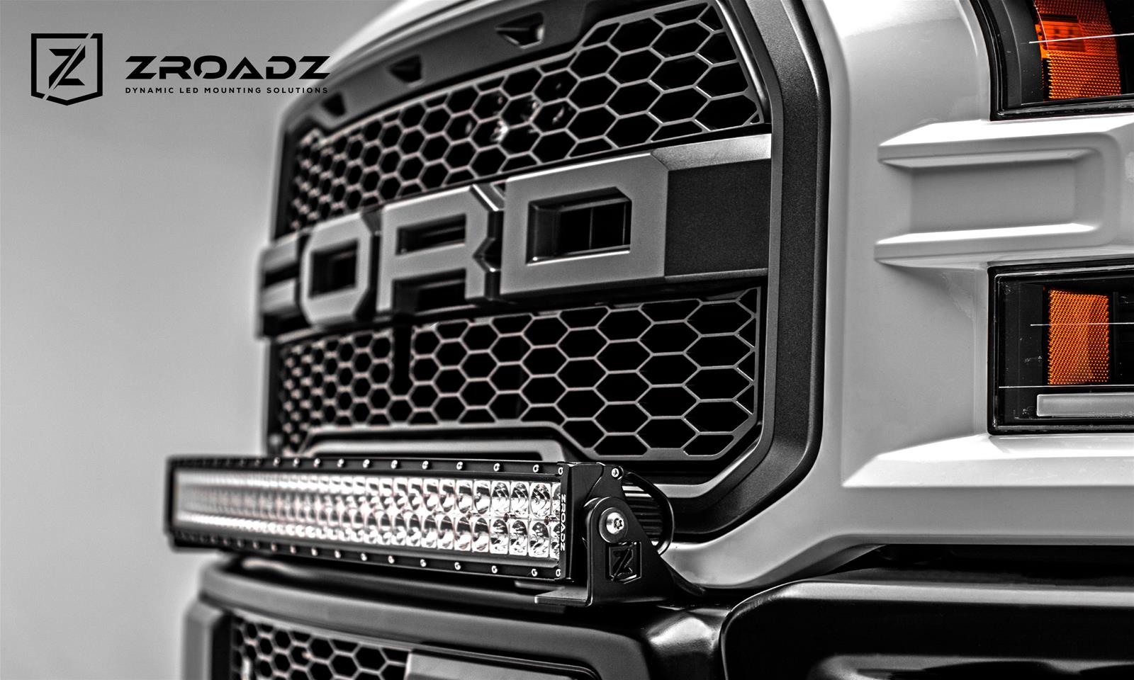 ZROADZ Front Bumper Top LED Light Kits Z325662-KIT 2017 Ford F150 Raptor Bar Mount KIT - Includes 40"Curved Light, Universal Wire Harness
