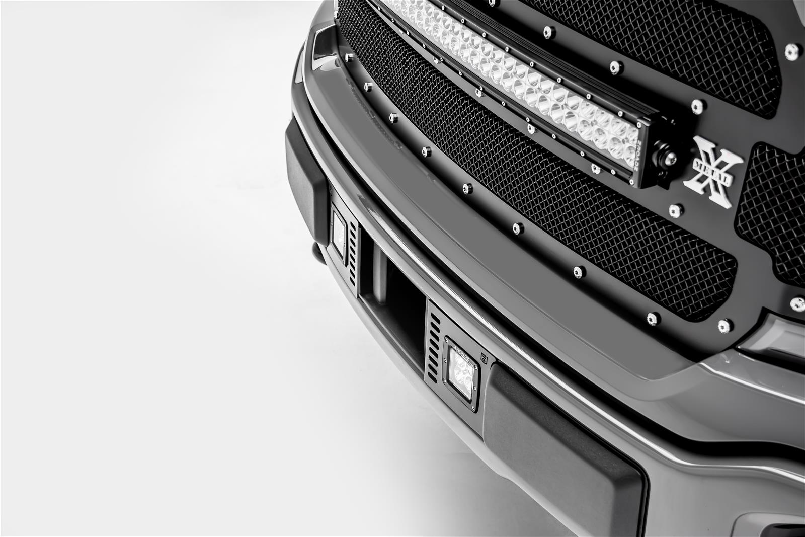 ZROADZ - Bumper Accessories for 2018-2020 F-150 Z325711-KIT 2018-Ford (ALL) Front LED Light Bar Mount KIT Includes (2) 3Inch Cube LED Light, Universal Wire Harness thumbnail 2