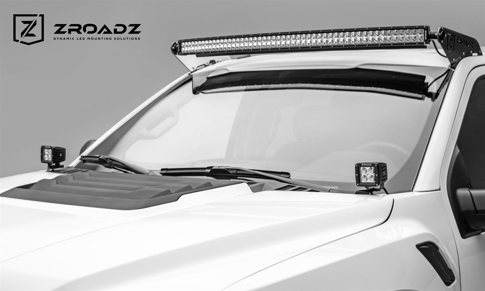 ZROADZ - Bumper Accessories for 2015-2023 F-150 Z335662 2018 Ford F150 Raptor Front Roof LED Light Bar Mounts To Mount (1) 52" Straight OR Curved LED Light Bar or Similar thumbnail 2