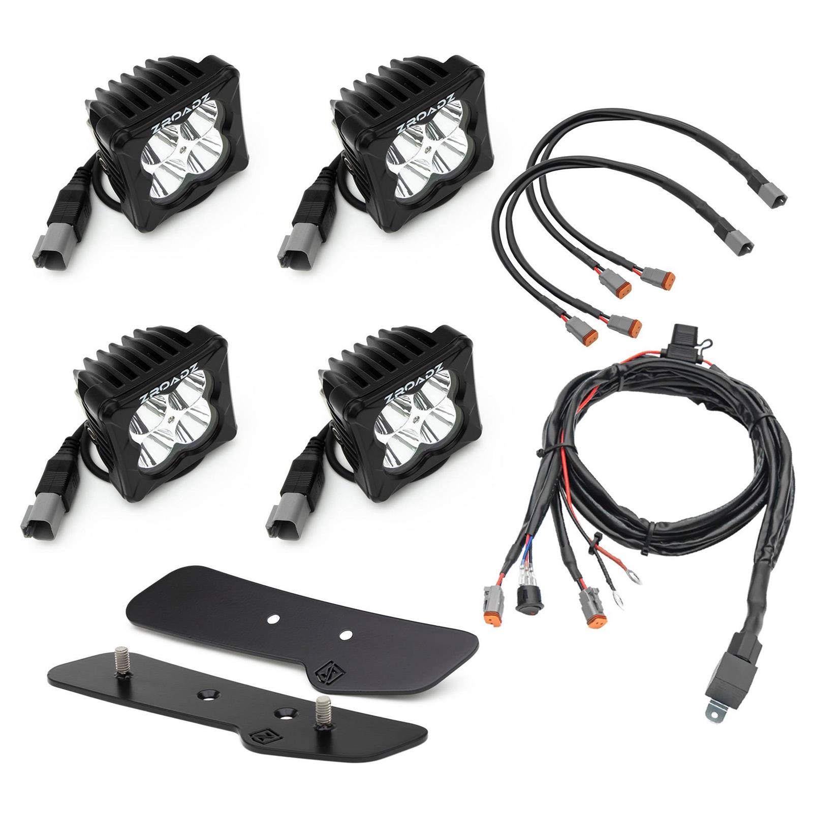 ZROADZ A-Pillar LED Pod Light Kits Z365401-KIT4 Pods, Kit with 3 Inch White Lights, Lower A Pillar, Bolt-On, No Drilling Required, Ford, Kit thumbnail 2