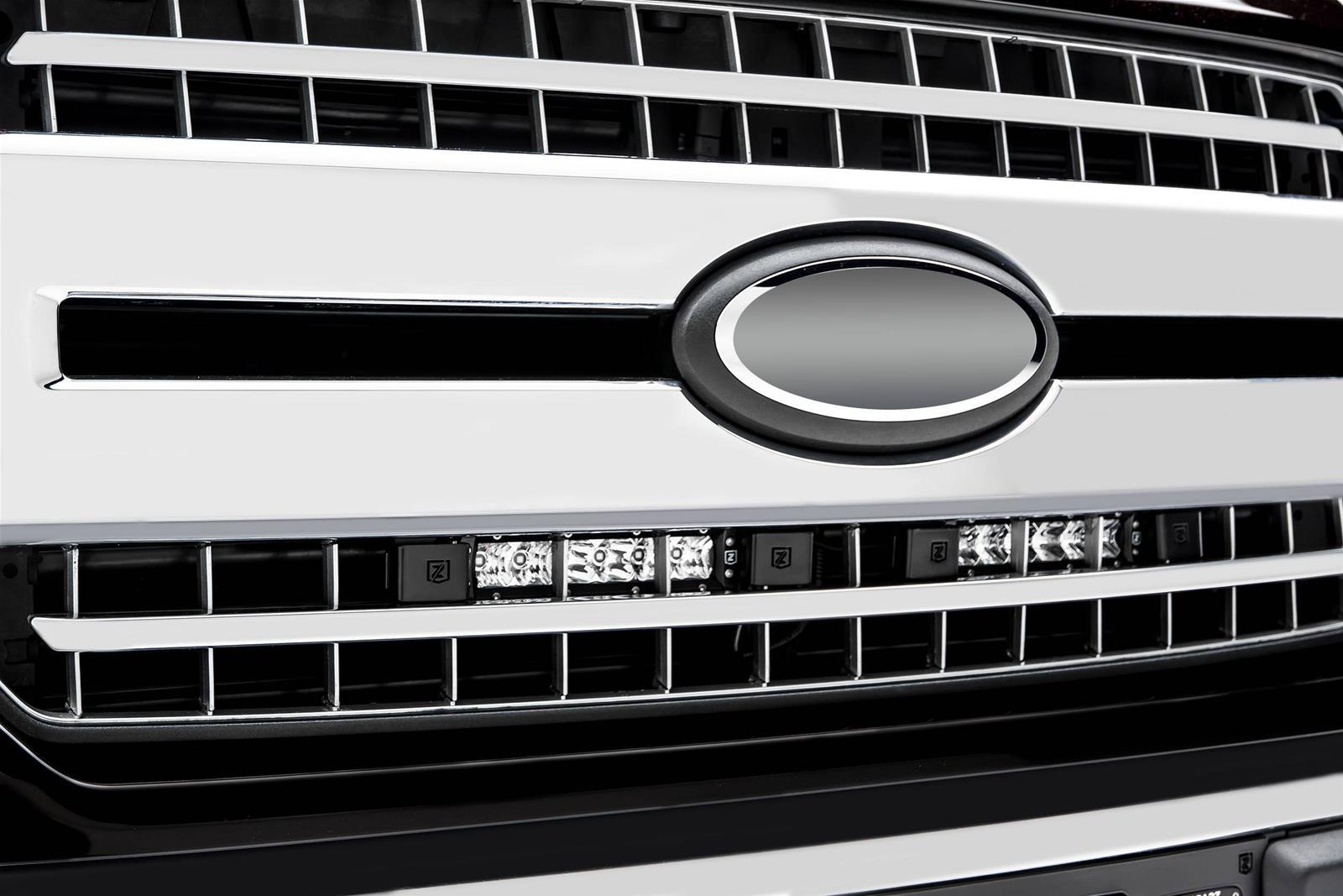 ZROADZ - Grilles and Grille Inserts for 2018-2020 F-150 Z415711-KIT Inserts, 2018- Ford XLT OEM Main LED Light Bar Mounts, Black