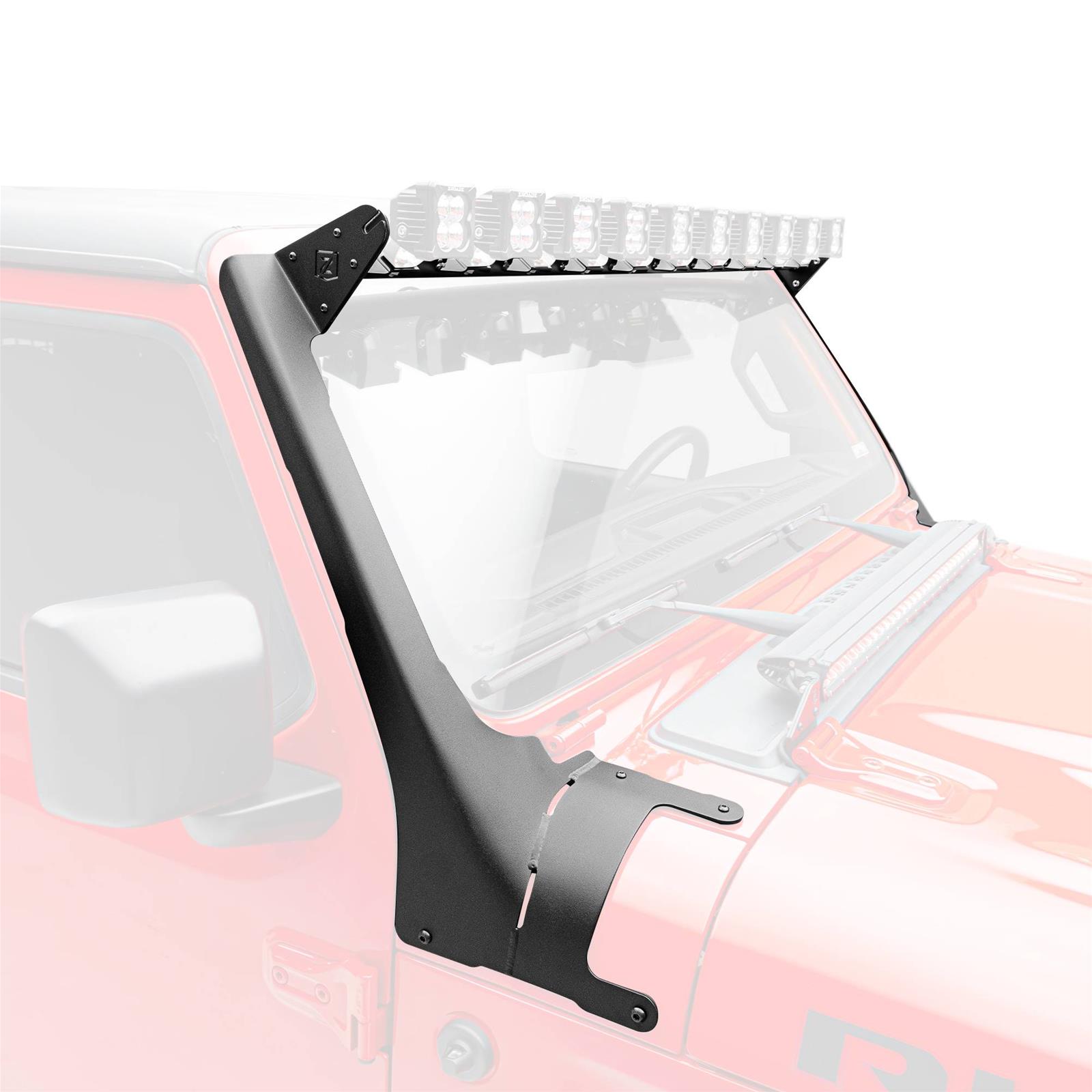 ZROADZ Light Mount Brackets Z934931 LED Bracket Front Roof Black 2019-2022 Jeep Wrangler JL, Wrangler JLU