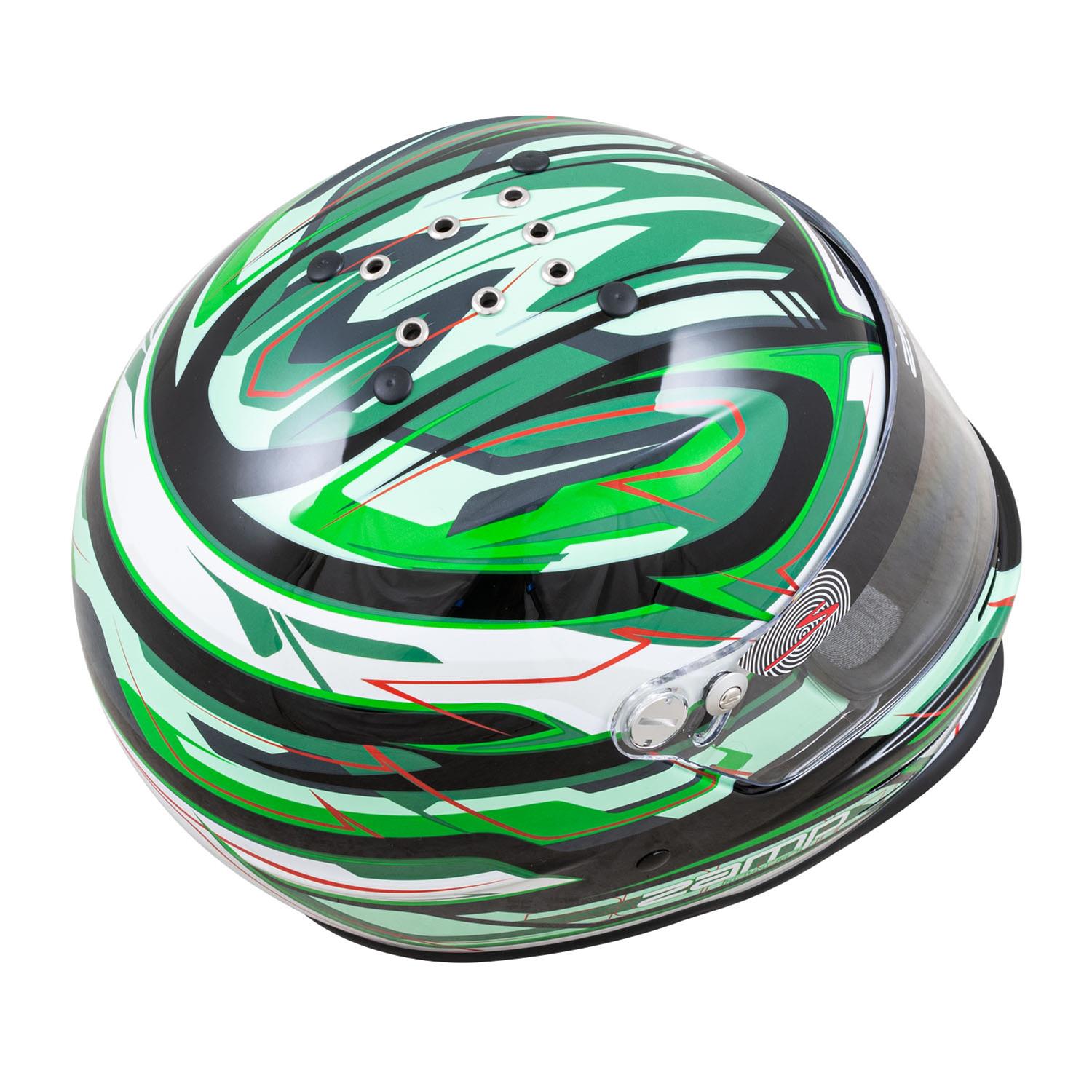 Zamp RZ-42Y Youth Helmets H753C4954 Helmet Snell CMR2016 Black/Grn/Lt Grn 54cm thumbnail 2