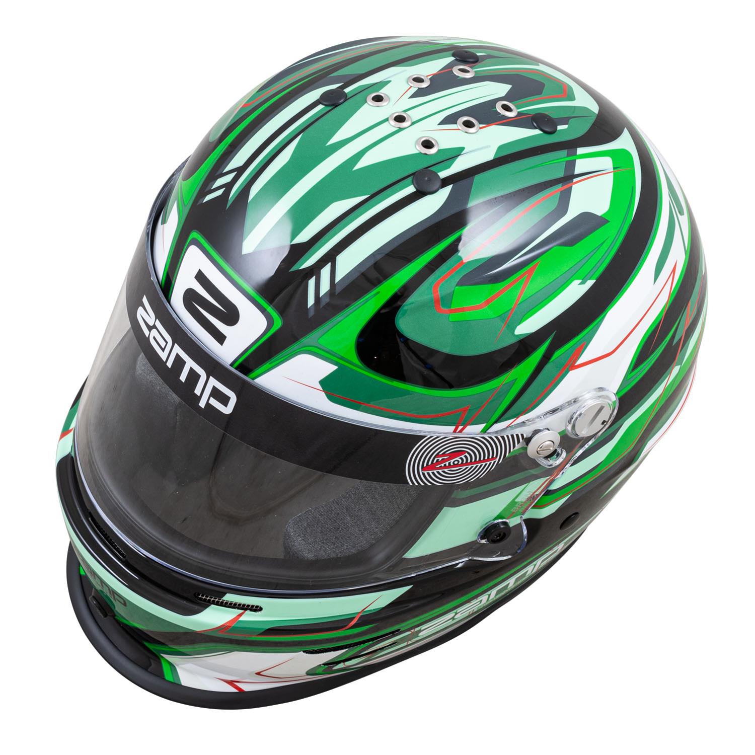 Zamp RZ-42Y Youth Helmets H753C4954 Helmet Snell CMR2016 Black/Grn/Lt Grn 54cm