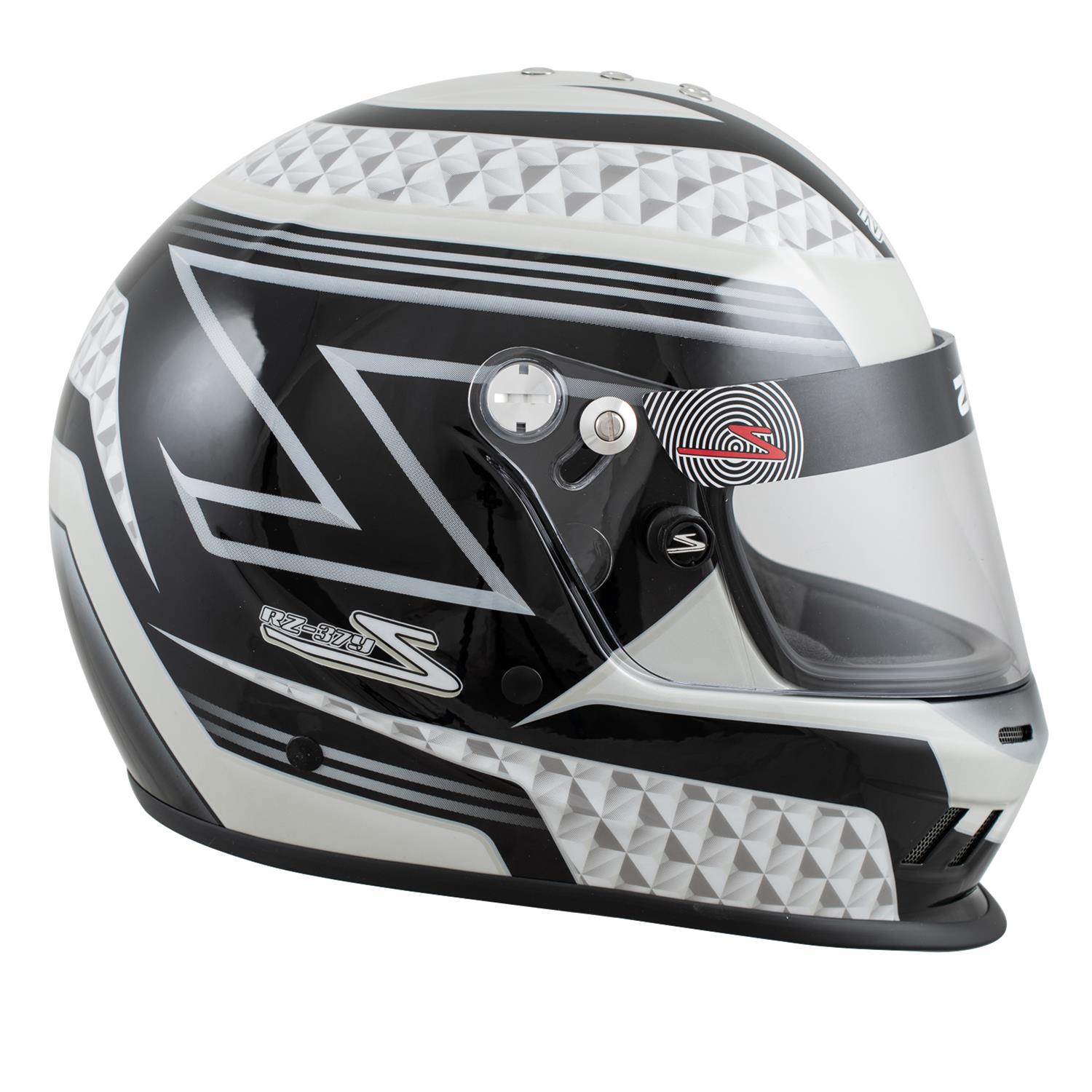 Zamp RZ-37Y Youth Helmets H757C1554 Helmet, Youth, Full Face, Black/Gray Graphic, Fire-retardant Cotton Liner, SFI 24.1, Medium, Each