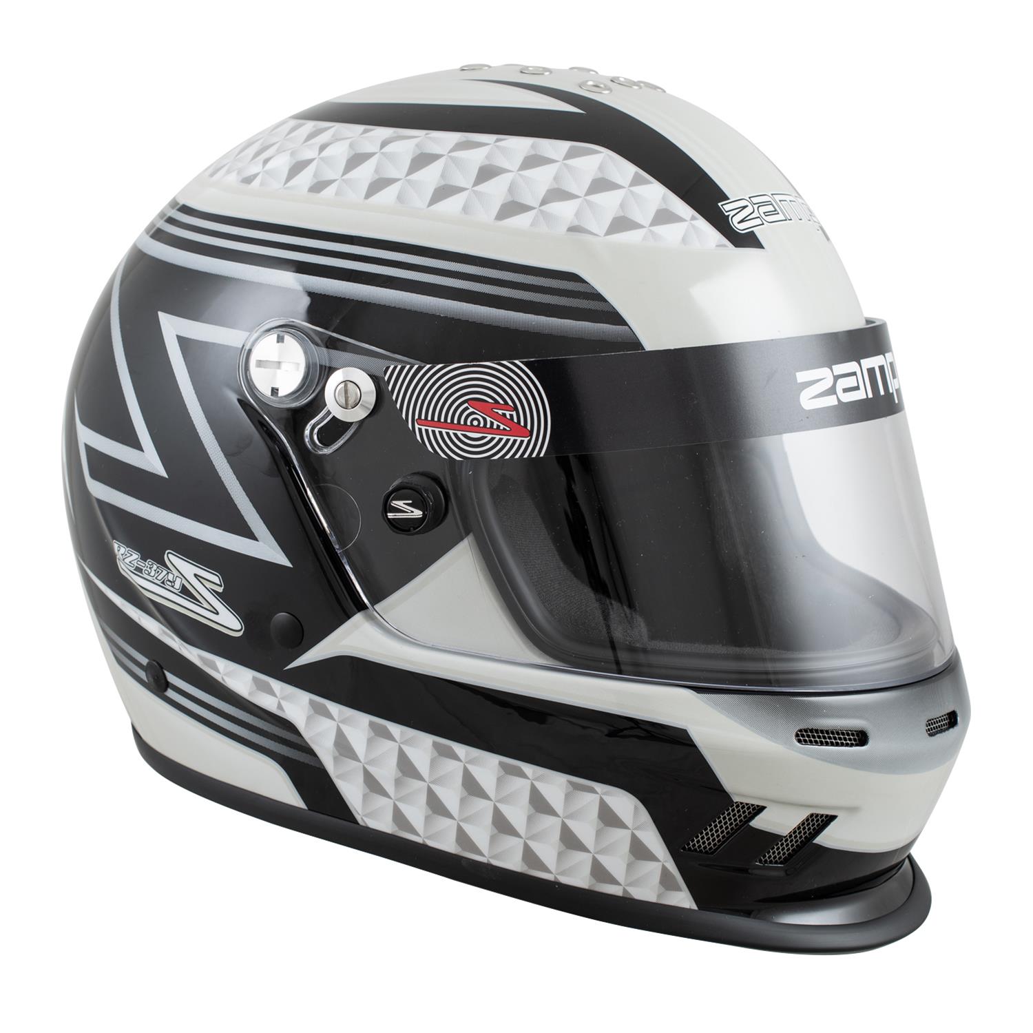 Zamp RZ-37Y Youth Helmets H757C1554 Helmet, Youth, Full Face, Black/Gray Graphic, Fire-retardant Cotton Liner, SFI 24.1, Medium, Each thumbnail 2