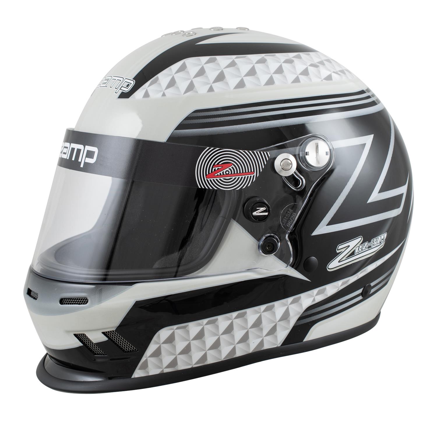 Zamp RZ-37Y Youth Helmets H757C1554 Helmet, Youth, Full Face, Black/Gray Graphic, Fire-retardant Cotton Liner, SFI 24.1, Medium, Each thumbnail 3