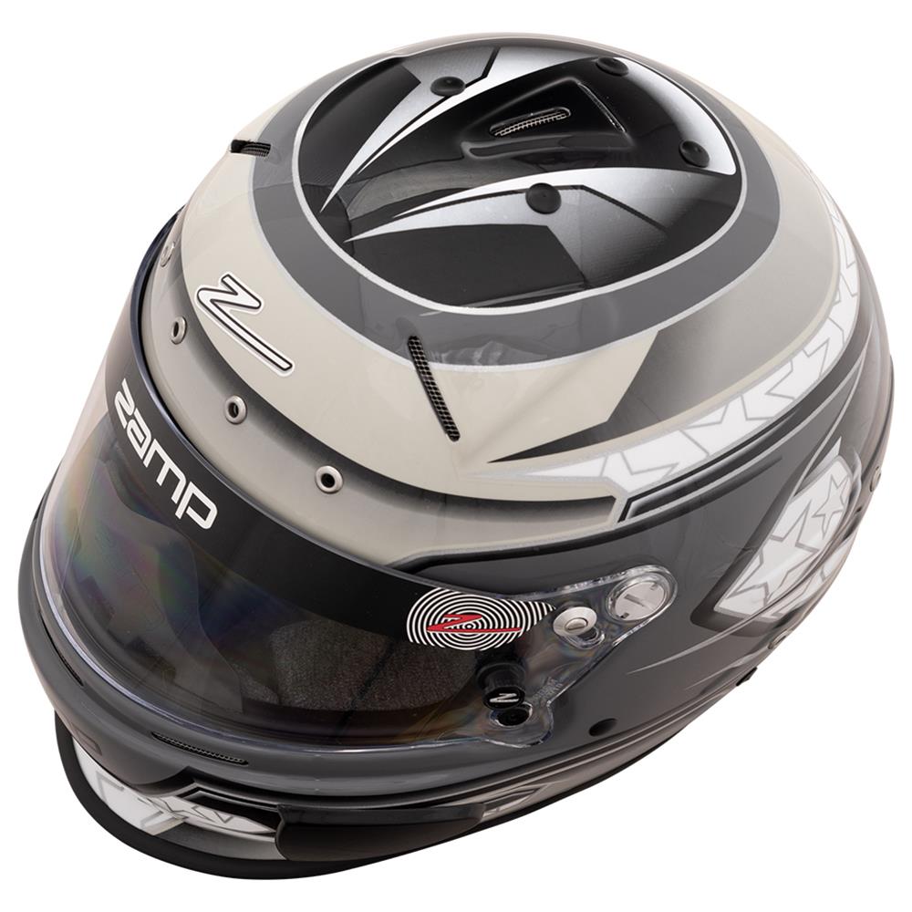 Zamp RZ-70E Switch Helmets H760C01L Helmet, Switch, Full Face, Gray/Light Gray Graphic, Gloss Finish, Fire-Retardant Liner, Snell SA2020/FIA 8859-2015, Large, Each thumbnail 2