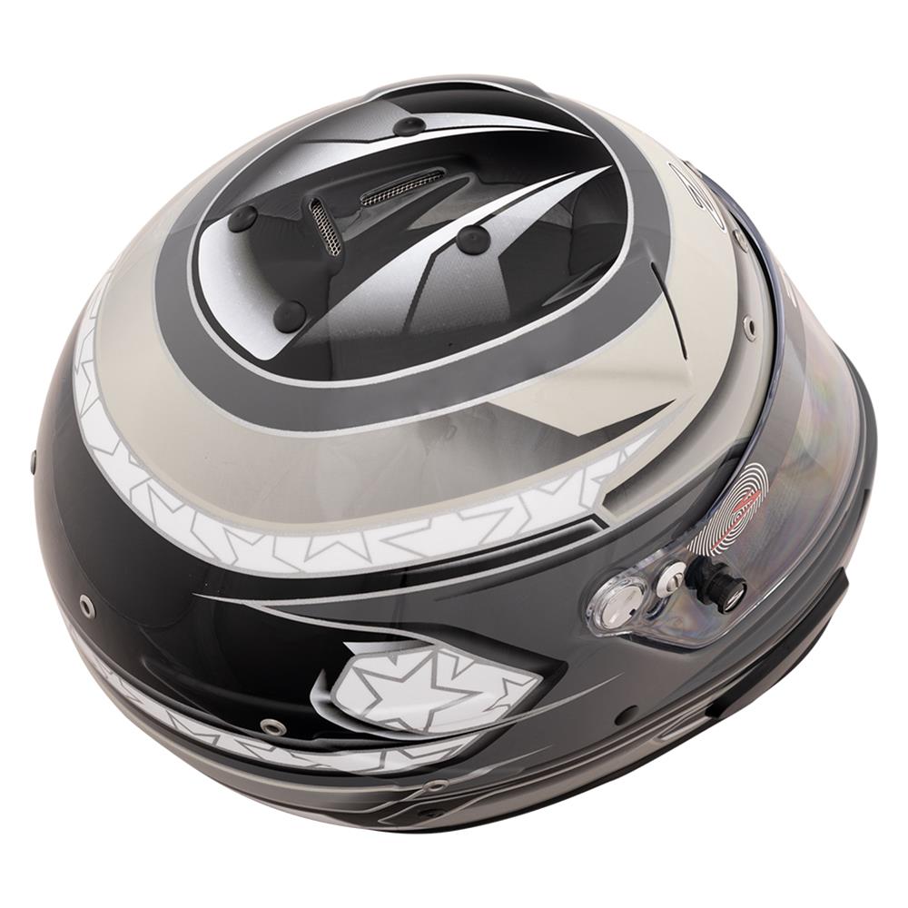 Zamp RZ-70E Switch Helmets H760C01L Helmet, Switch, Full Face, Gray/Light Gray Graphic, Gloss Finish, Fire-Retardant Liner, Snell SA2020/FIA 8859-2015, Large, Each thumbnail 3