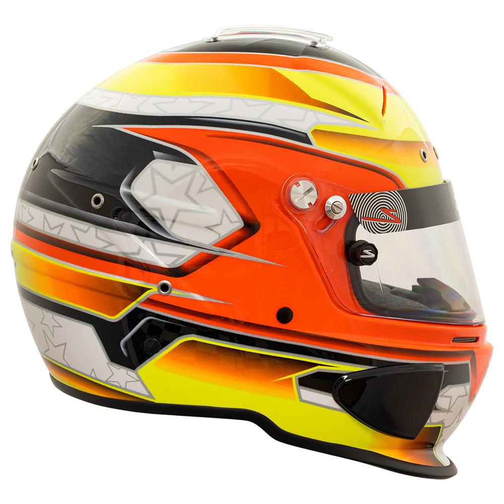 Zamp RZ-70E Switch Helmets H760C30L Helmet, Switch, Full Face, Orange/Yellow Graphic, Gloss Finish, Fire-Retardant Liner, Snell SA2020/FIA 8859-2015, Large, Each thumbnail 9