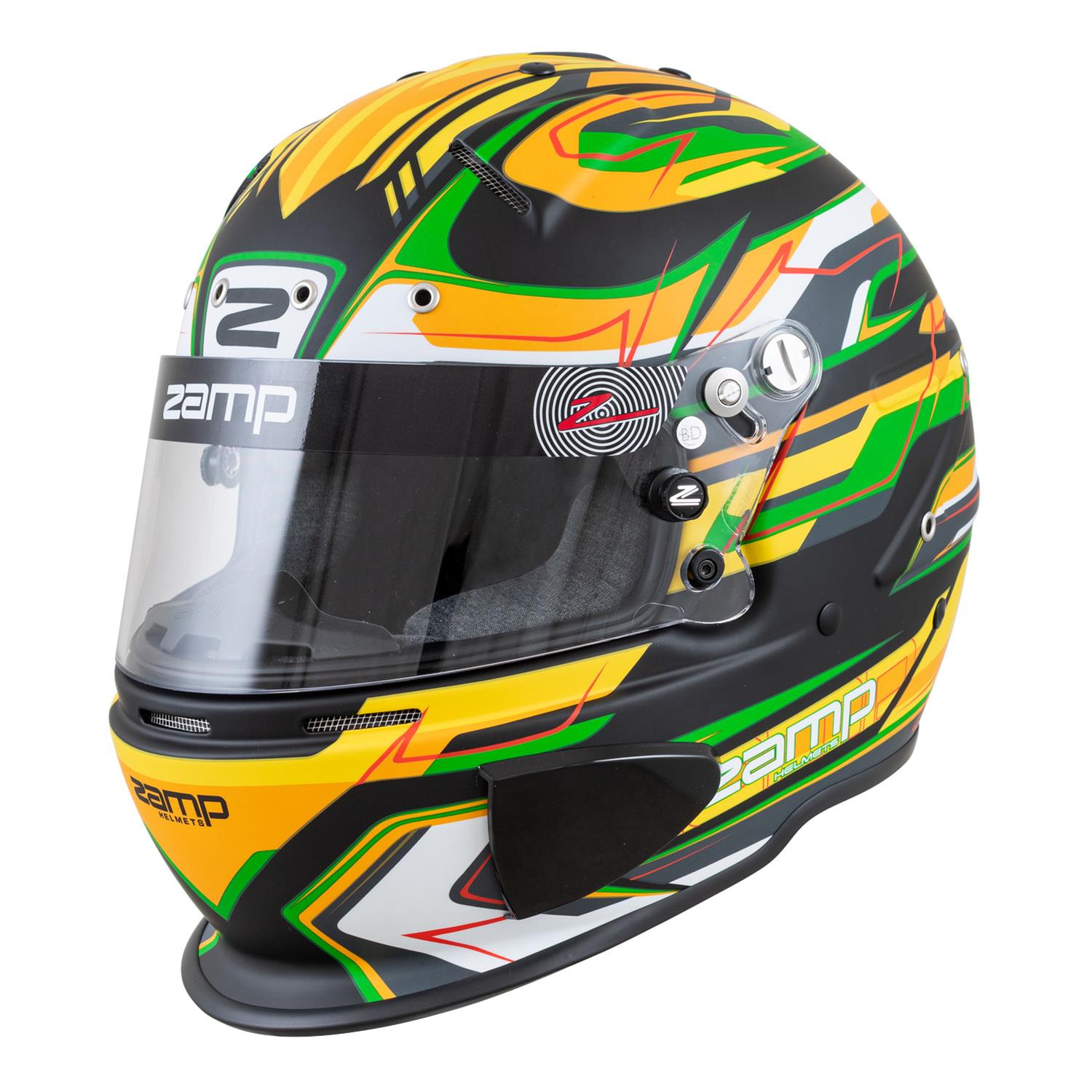 Zamp Helmets H760C49L Helmet RZ-70E Switch SNELL SA2020/FIA8859-2015 Matte Grn/Blk/ Graphic Large thumbnail 3