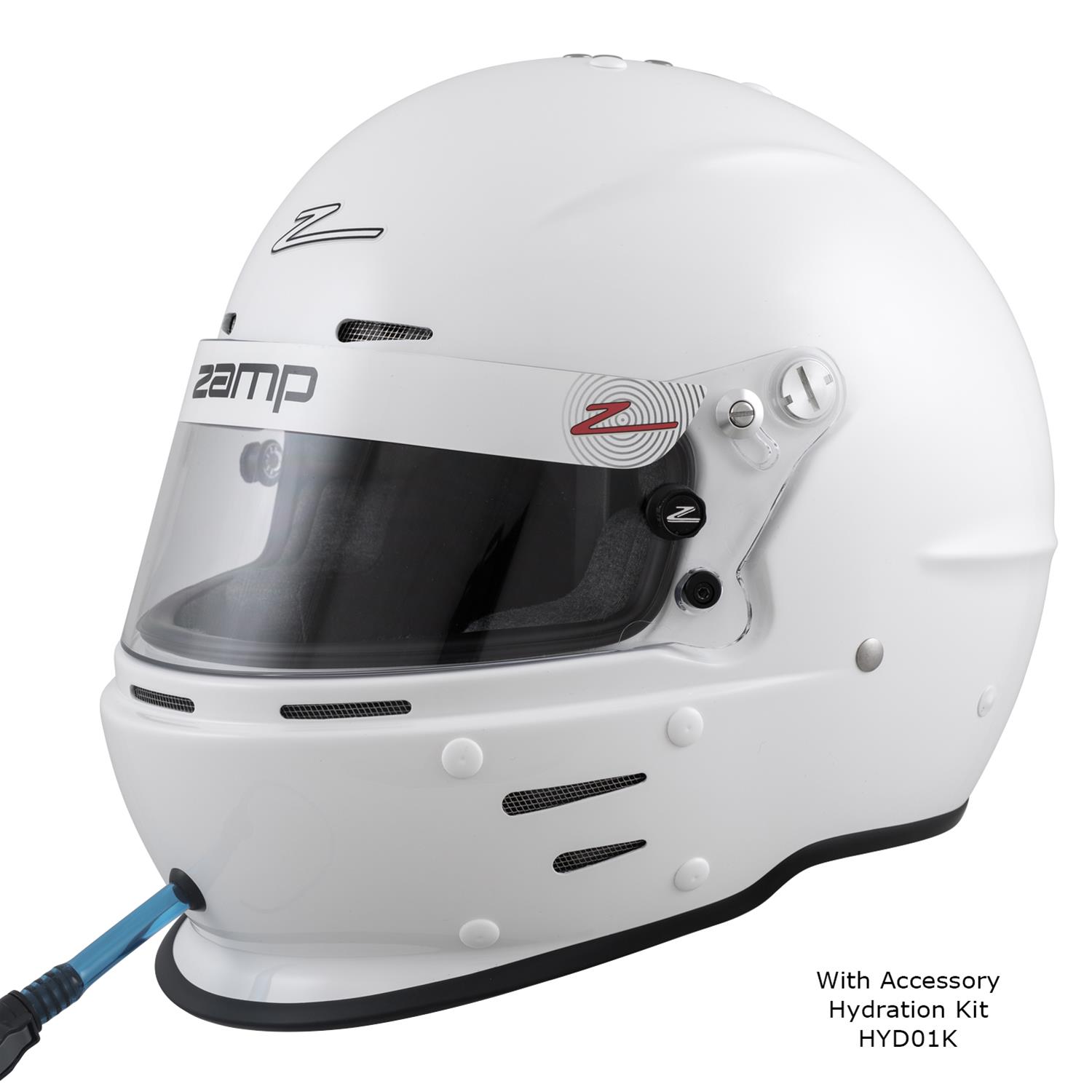Zamp RZ-62 Helmets H764001L Helmet, RZ-62, Full Face, Gloss, White, Fire-Retardant Fabric, Snell SA2020, Large, Each thumbnail 6
