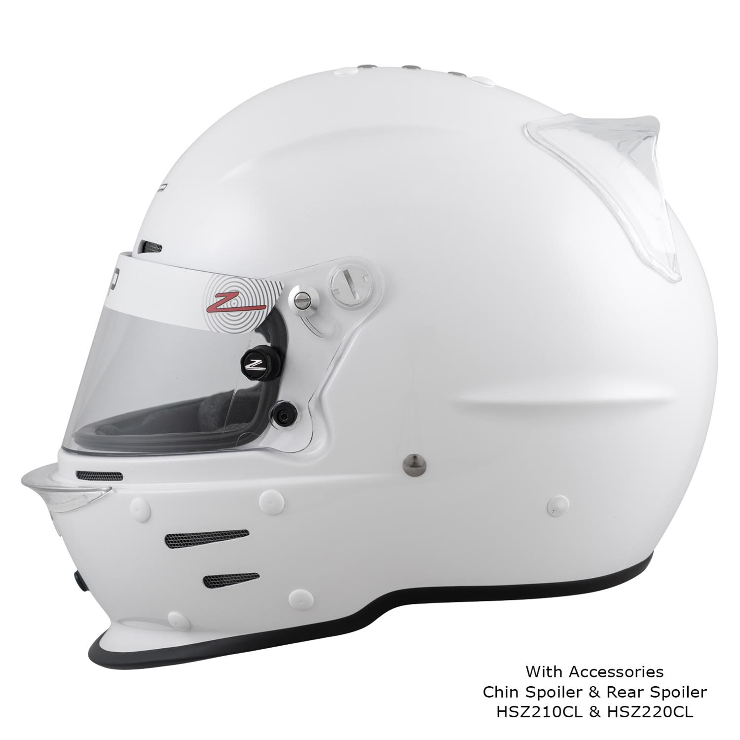 Zamp RZ-62 Helmets H764001L Helmet, RZ-62, Full Face, Gloss, White, Fire-Retardant Fabric, Snell SA2020, Large, Each thumbnail 8