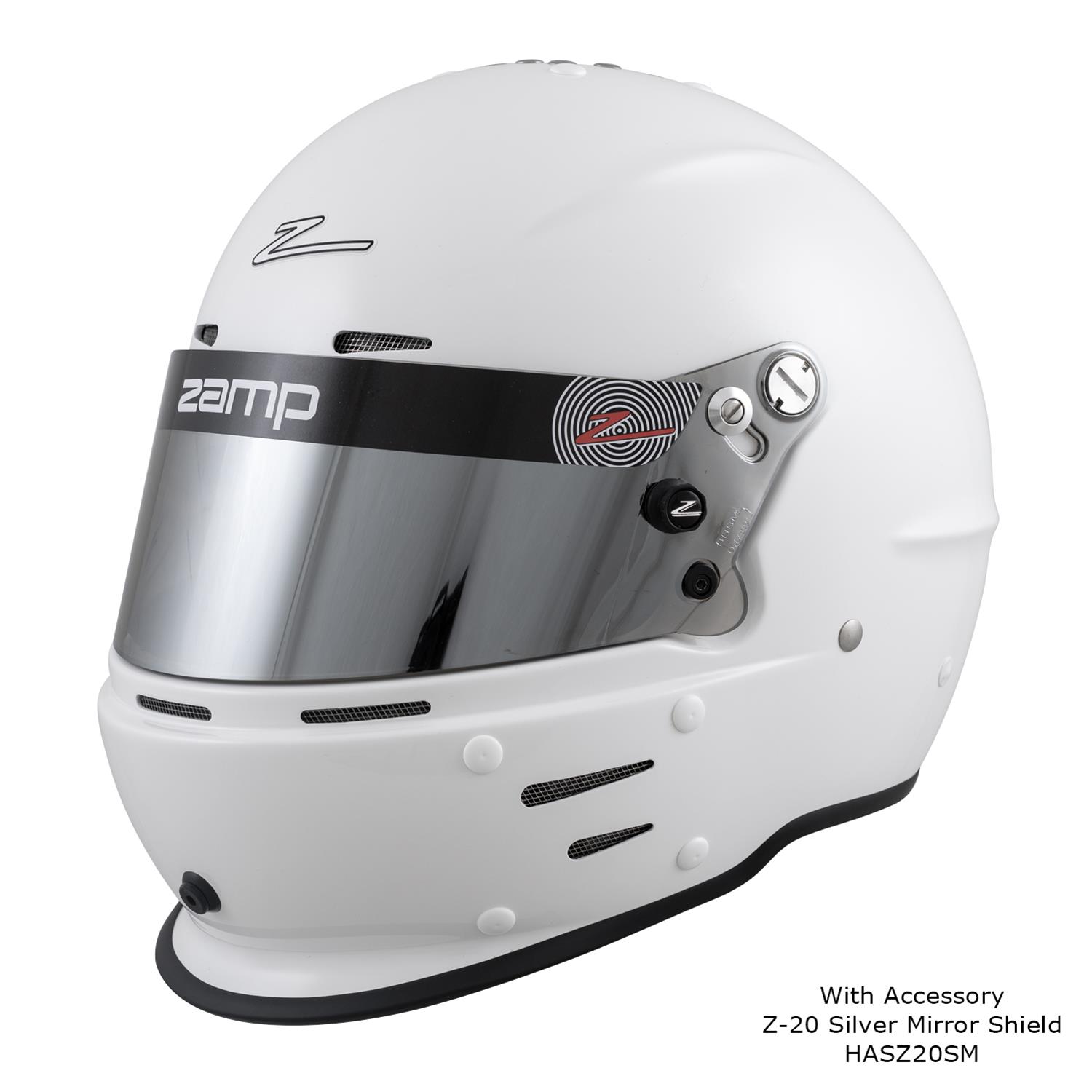 Zamp RZ-62 Helmets H764001L Helmet, RZ-62, Full Face, Gloss, White, Fire-Retardant Fabric, Snell SA2020, Large, Each thumbnail 4