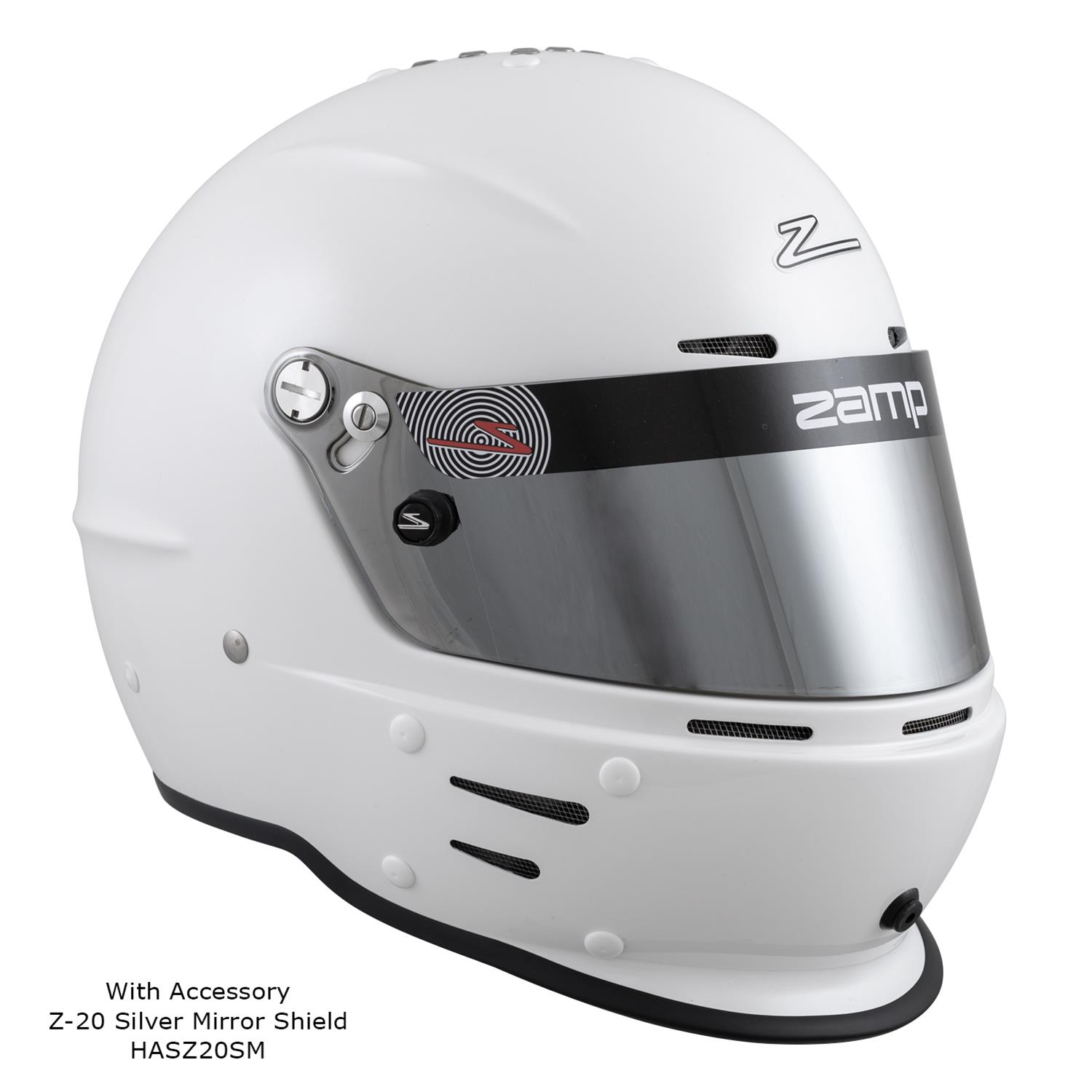 Zamp RZ-62 Helmets H764001L Helmet, RZ-62, Full Face, Gloss, White, Fire-Retardant Fabric, Snell SA2020, Large, Each thumbnail 5