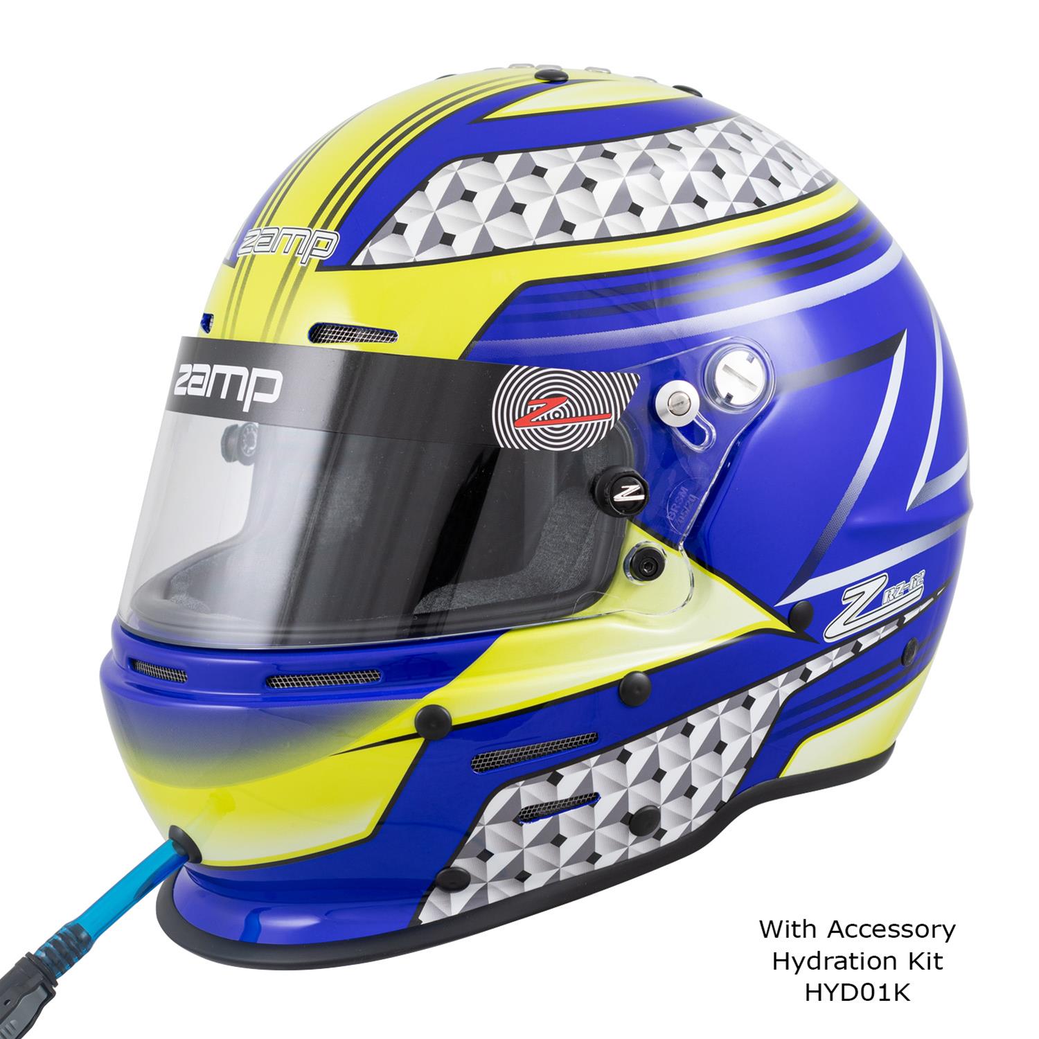 Zamp RZ-62 Helmets H764C36L Helmet, RZ-62, Full Face, Graphic, Blue/Green, Fire-Retardant Fabric, Snell SA2020, Large, Each thumbnail 4