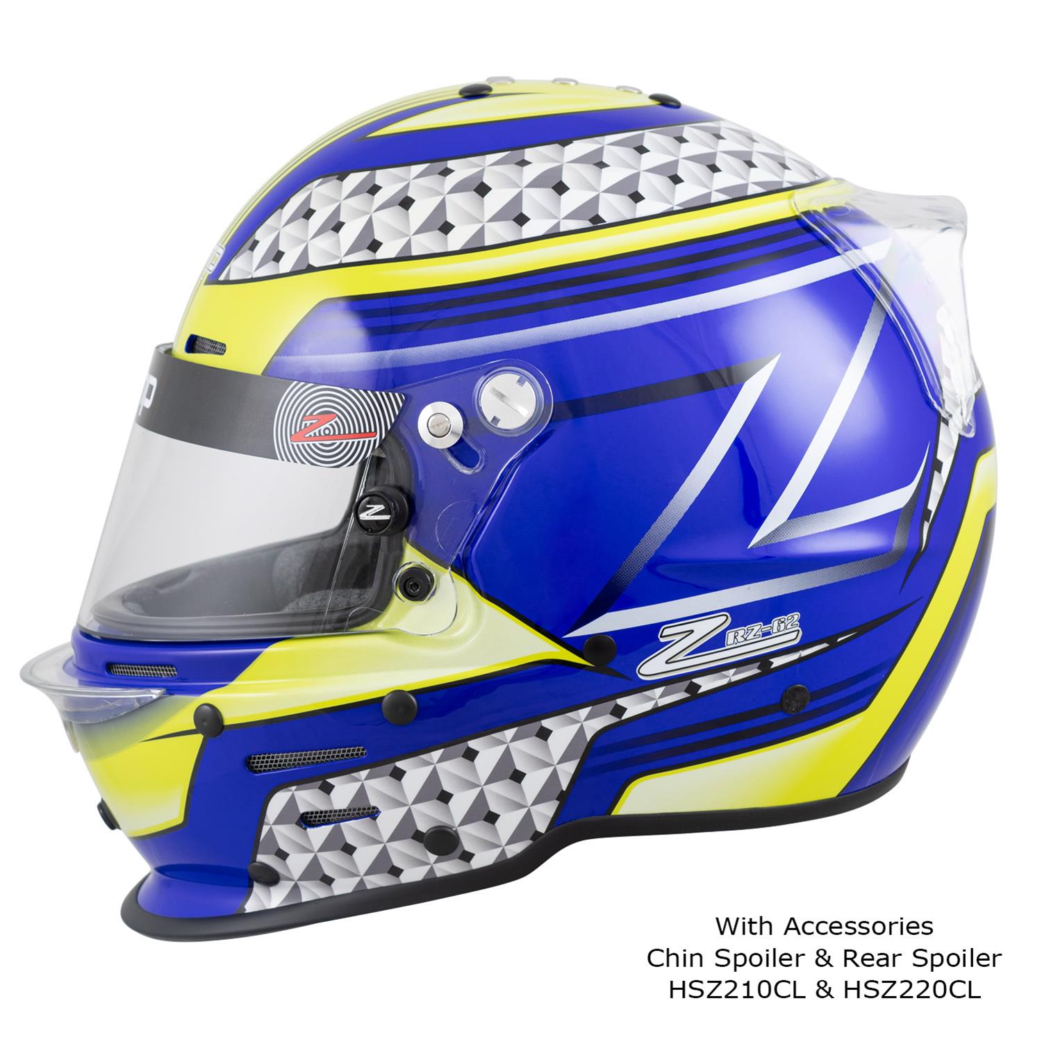 Zamp RZ-62 Helmets H764C36L Helmet, RZ-62, Full Face, Graphic, Blue/Green, Fire-Retardant Fabric, Snell SA2020, Large, Each thumbnail 3