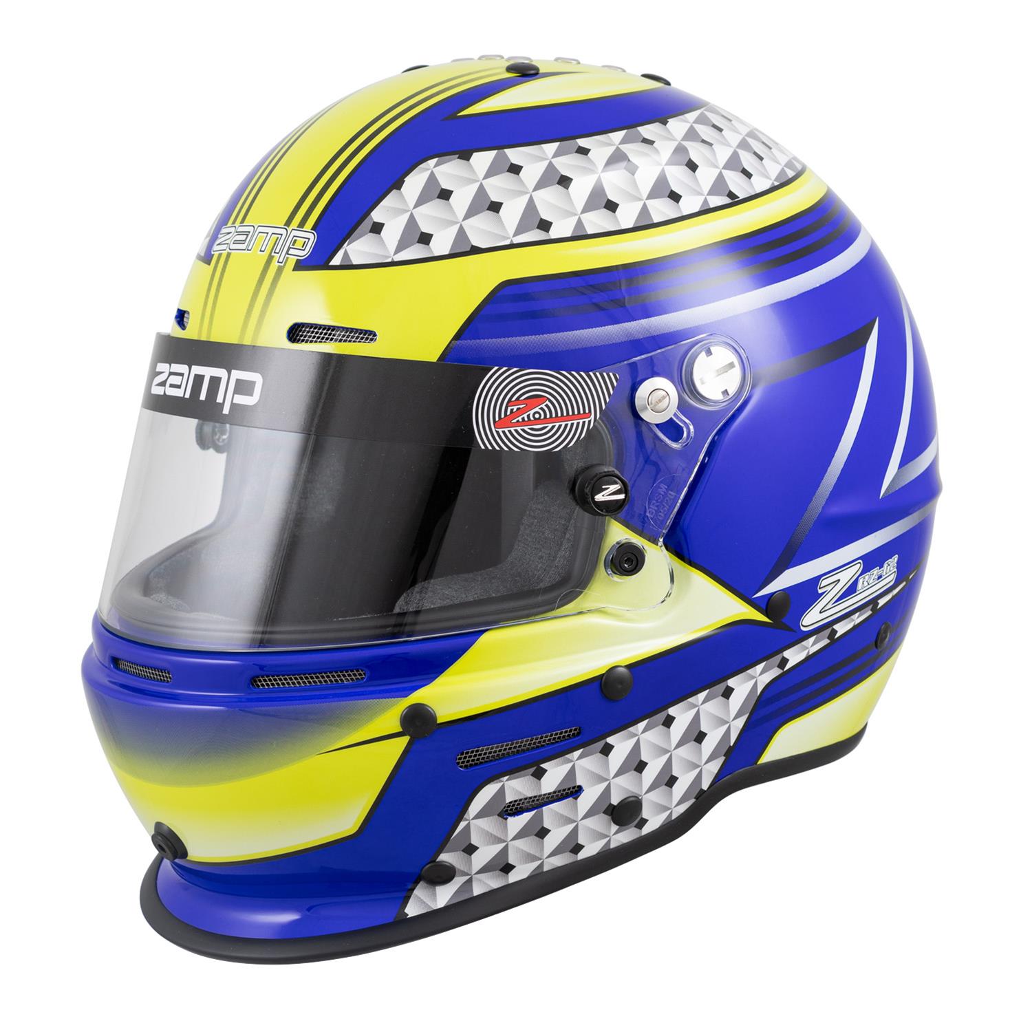 Zamp RZ-62 Helmets H764C36L Helmet, RZ-62, Full Face, Graphic, Blue/Green, Fire-Retardant Fabric, Snell SA2020, Large, Each thumbnail 8