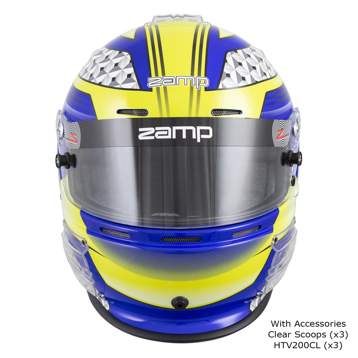 Zamp RZ-62 Helmets H764C36L Helmet, RZ-62, Full Face, Graphic, Blue/Green, Fire-Retardant Fabric, Snell SA2020, Large, Each thumbnail 9