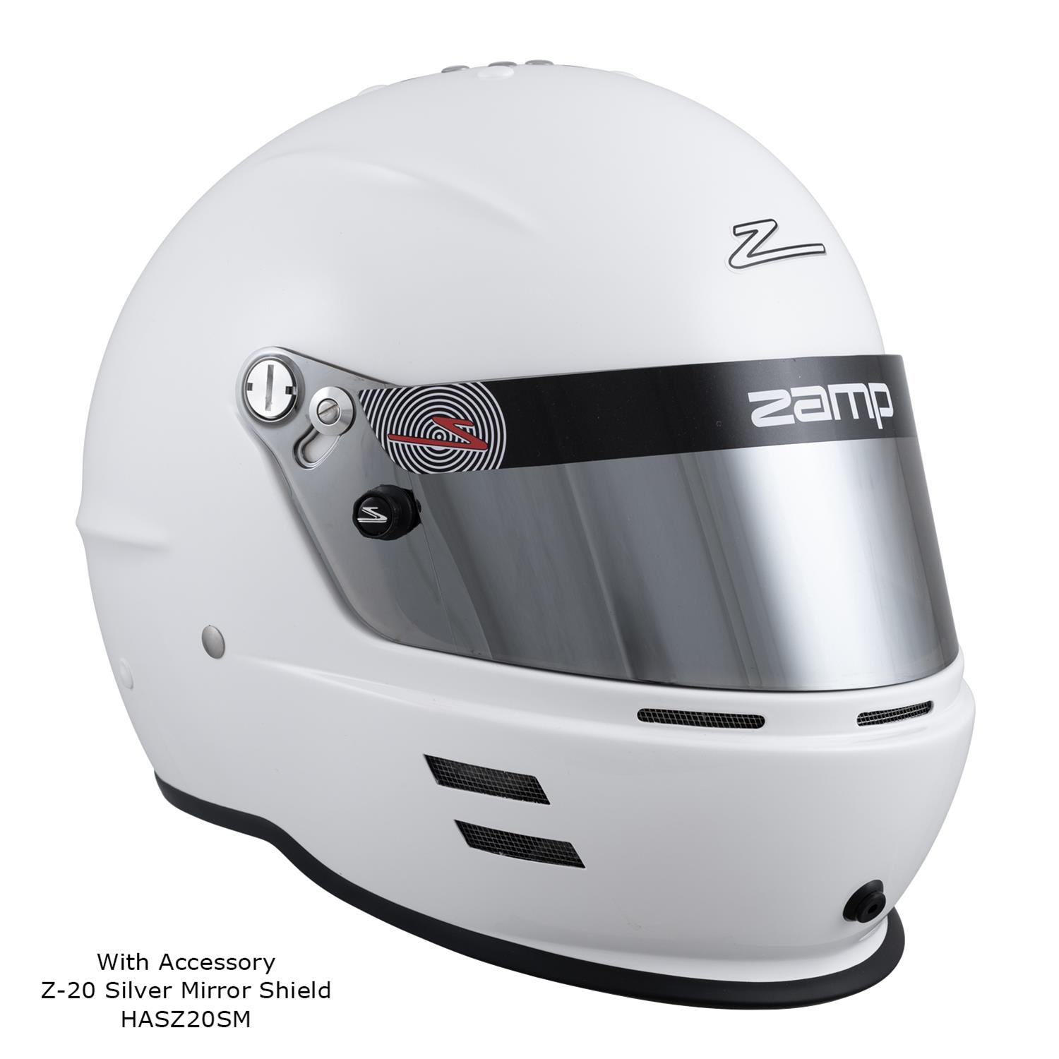Zamp RZ-60 Helmets H766001S Helmet, RZ-60, Full Face, Gloss White, Fire-Retardant Fabric, Snell SA2020, Small, Each thumbnail 2