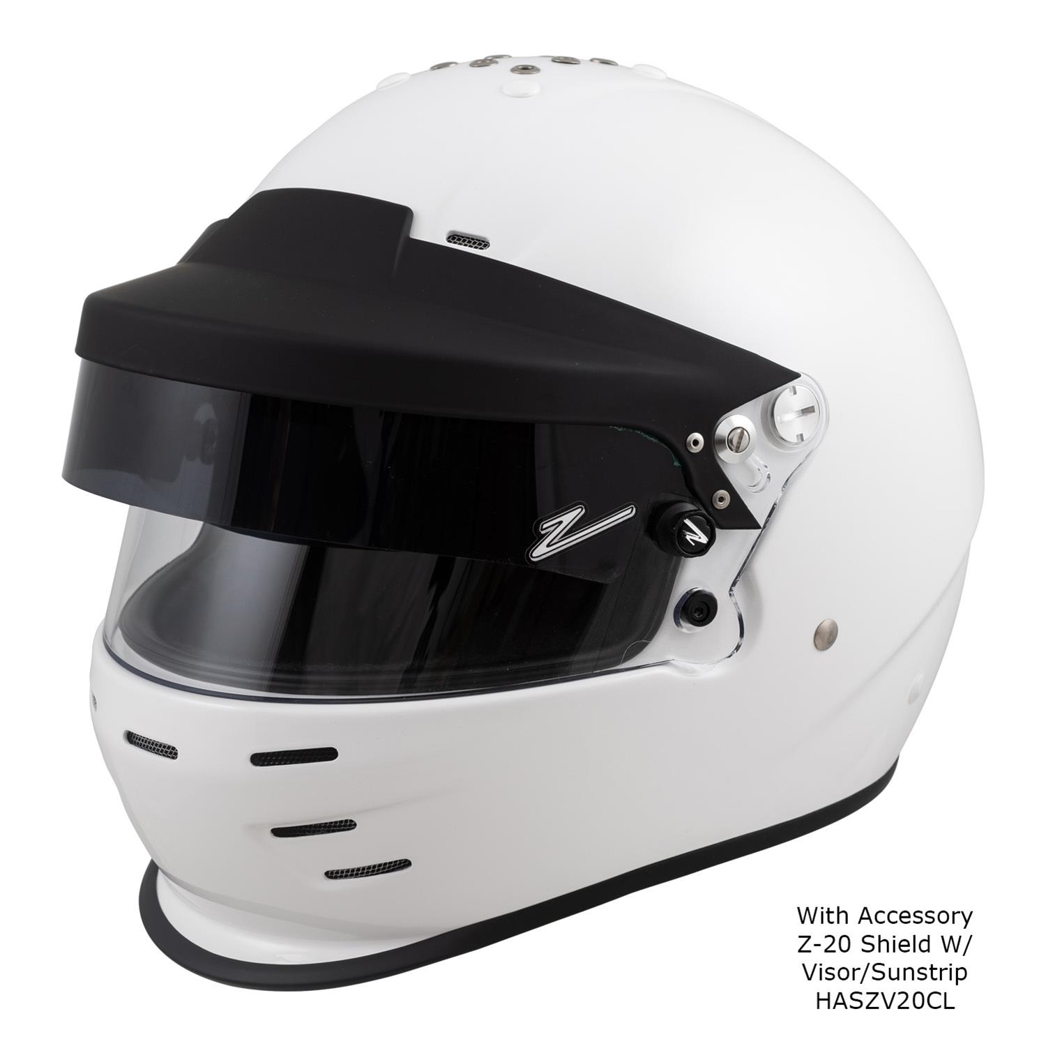 Zamp RZ-36 Helmets H768001M Helmet, RZ-36, Full Face, Gloss White, Fire-Retardant Fabric, Snell SA2020, Medium, Each thumbnail 3