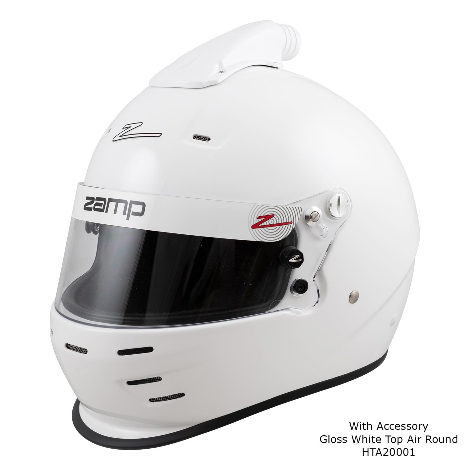 Zamp RZ-36 Helmets H768001M Helmet, RZ-36, Full Face, Gloss White, Fire-Retardant Fabric, Snell SA2020, Medium, Each thumbnail 4