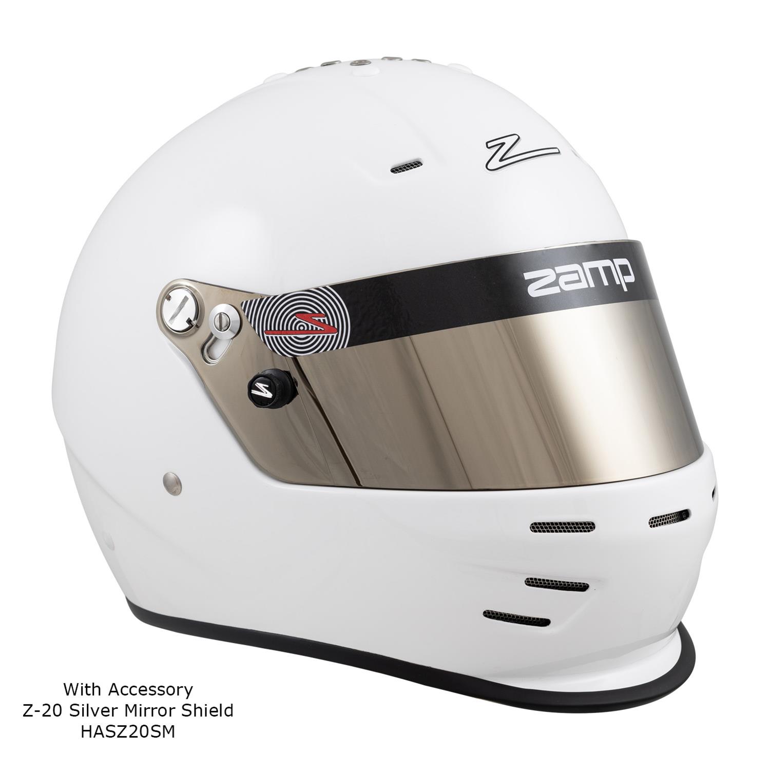 Zamp RZ-36 Helmets H768001M Helmet, RZ-36, Full Face, Gloss White, Fire-Retardant Fabric, Snell SA2020, Medium, Each thumbnail 2