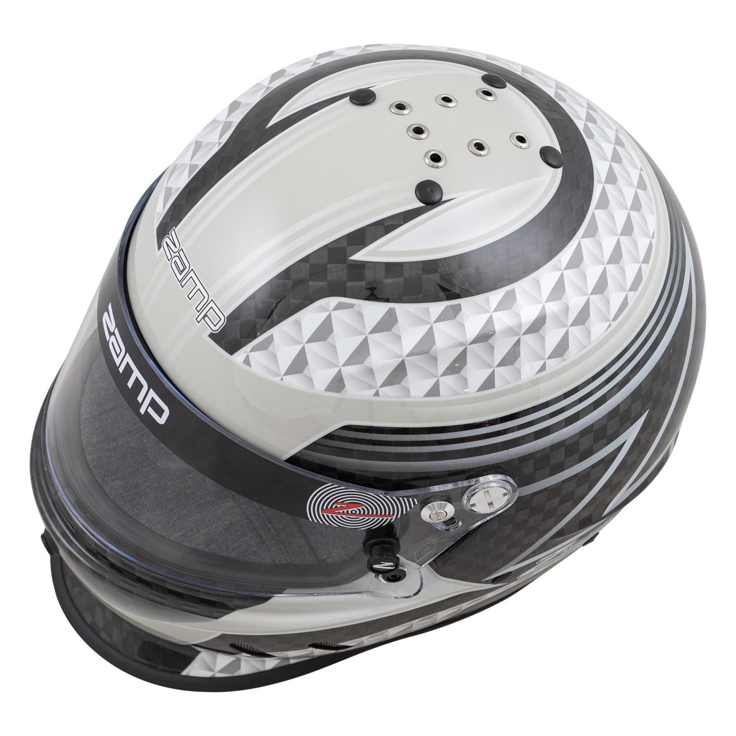 Zamp RZ-65D Helmets H775C15S Helmet, RZ-65D, Full Face, Carbon Fiber, Graphic, Black/Gray, Gloss, Snell SA2020/DOT, Small, Each